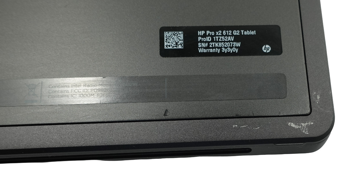 HP Pro X2 612 G2 Tablet Core i5-7Y54 1.20GHz 8GB 128GB SSD