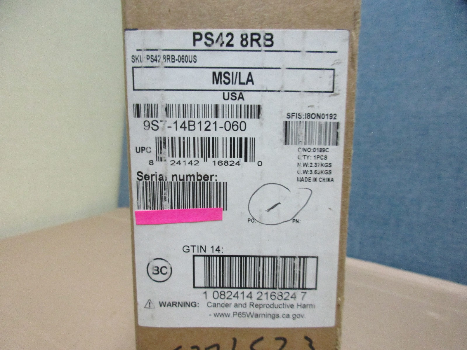 MSI PS42 Modern Laptop, 14″ S, IC i5, 8GB M, 512GB SSD, W 10 PRO-NEW IN BOX