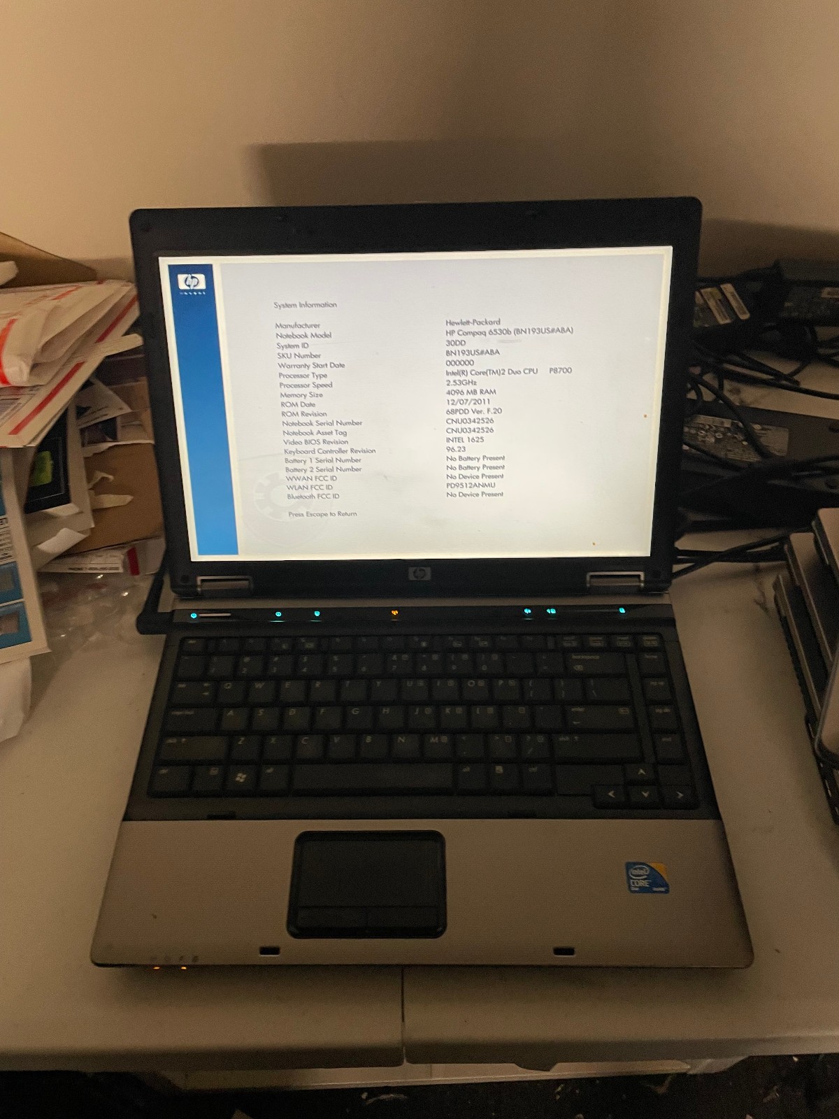 Lot of 6 HP (2) probook 6450B, (1) 6430b[HP-C], (2) Elitebook 6930p, (1) 8440p