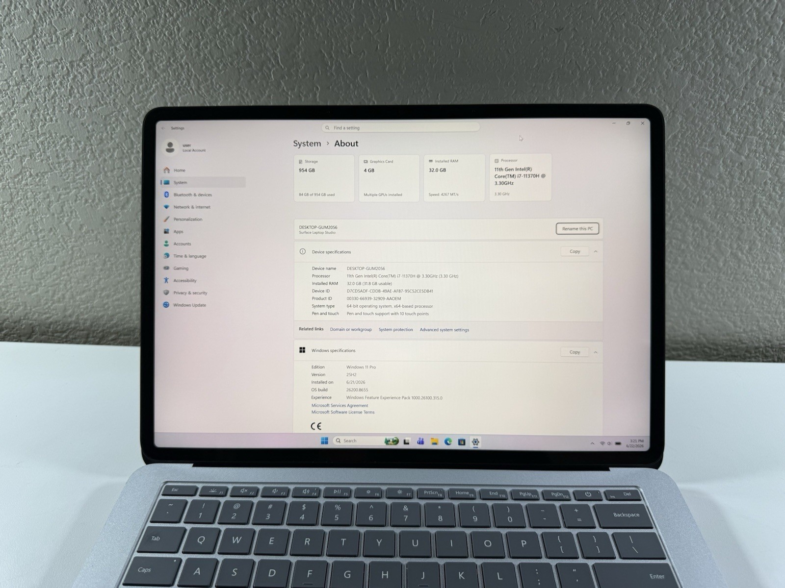 Microsoft Surface Laptop Studio 14 2K TOUCH 3.3GHz i7-11370H 32GB 1TB RTX A2000