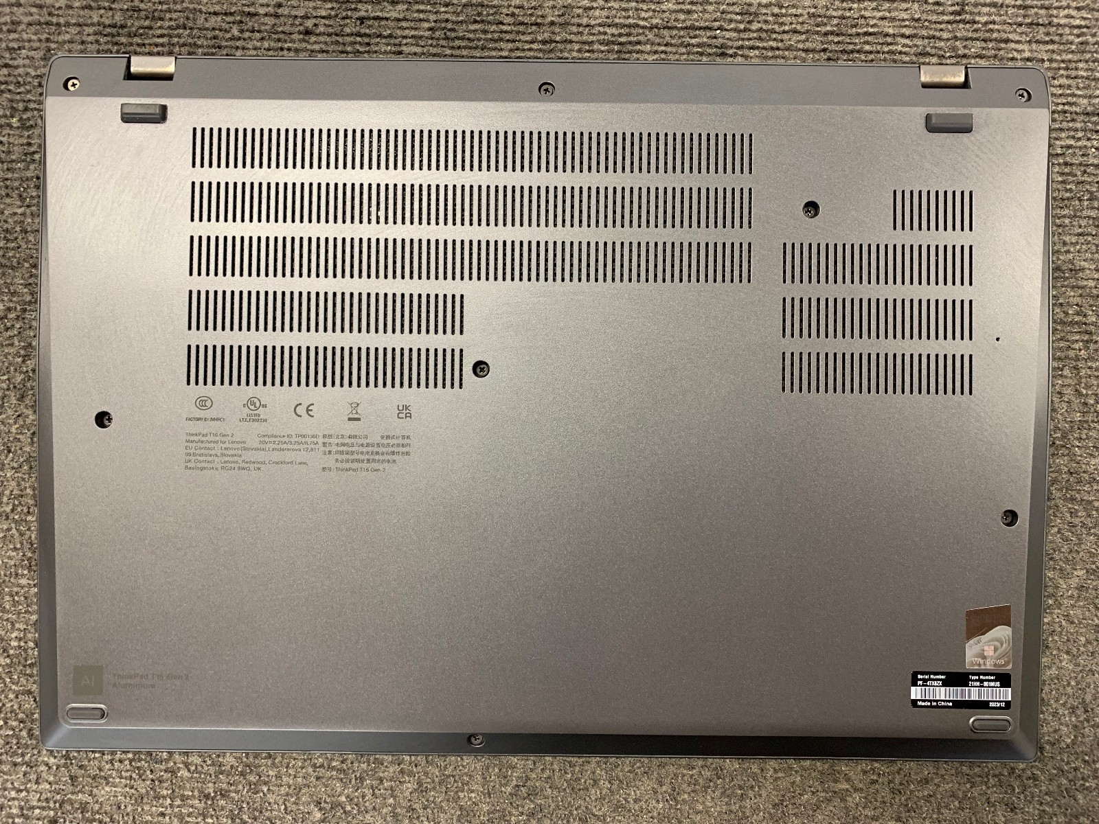 Lenovo ThinkPad T16 Gen 2 15.6″ Touch Laptop i7-1355U 32GB RAM 512GB NVMe, As Is