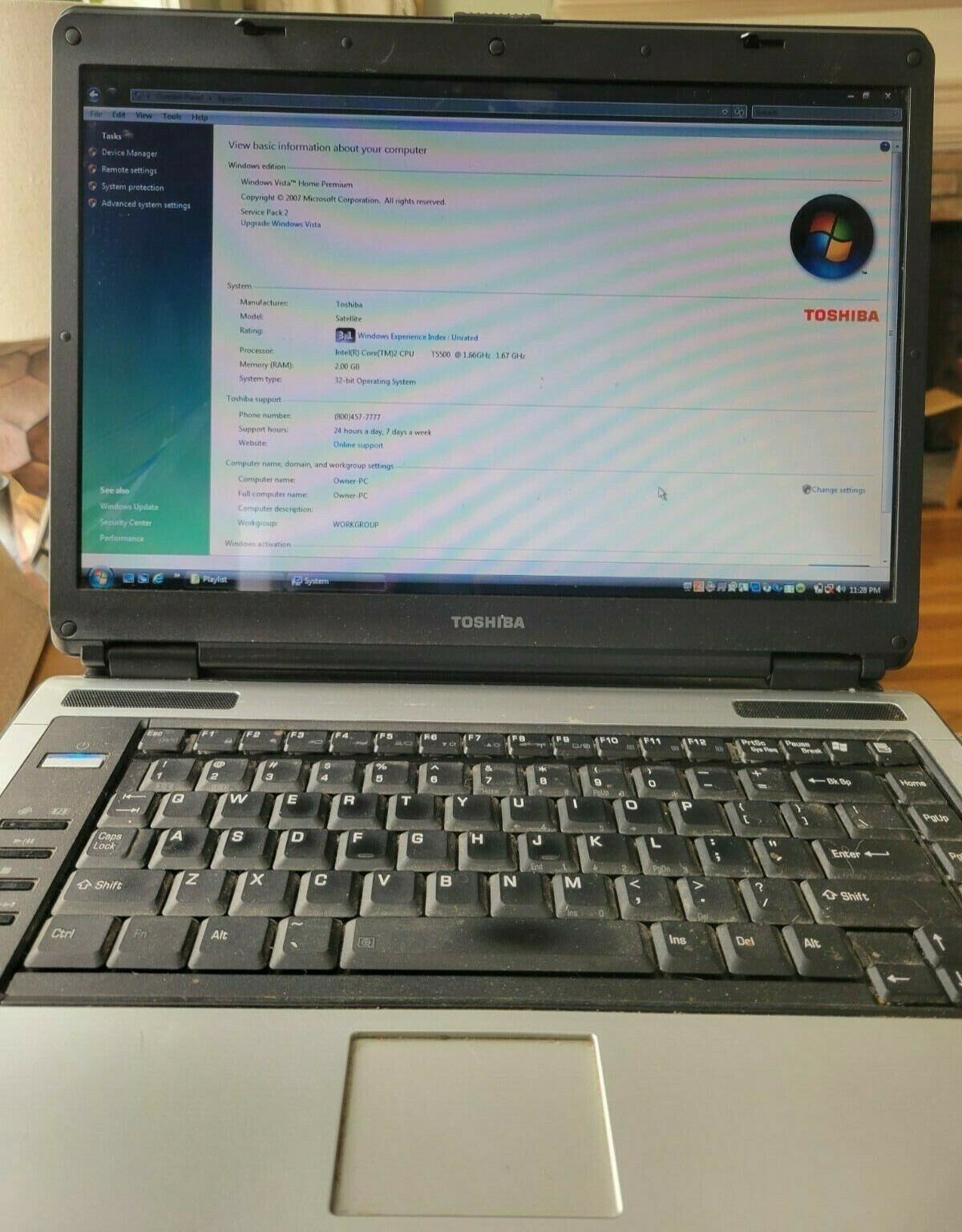 TOSHIBA SATELLITE LAPTOP COMPUTER A135-S4487 1.66 GHZ 1.99 GB RAM. WORKS!