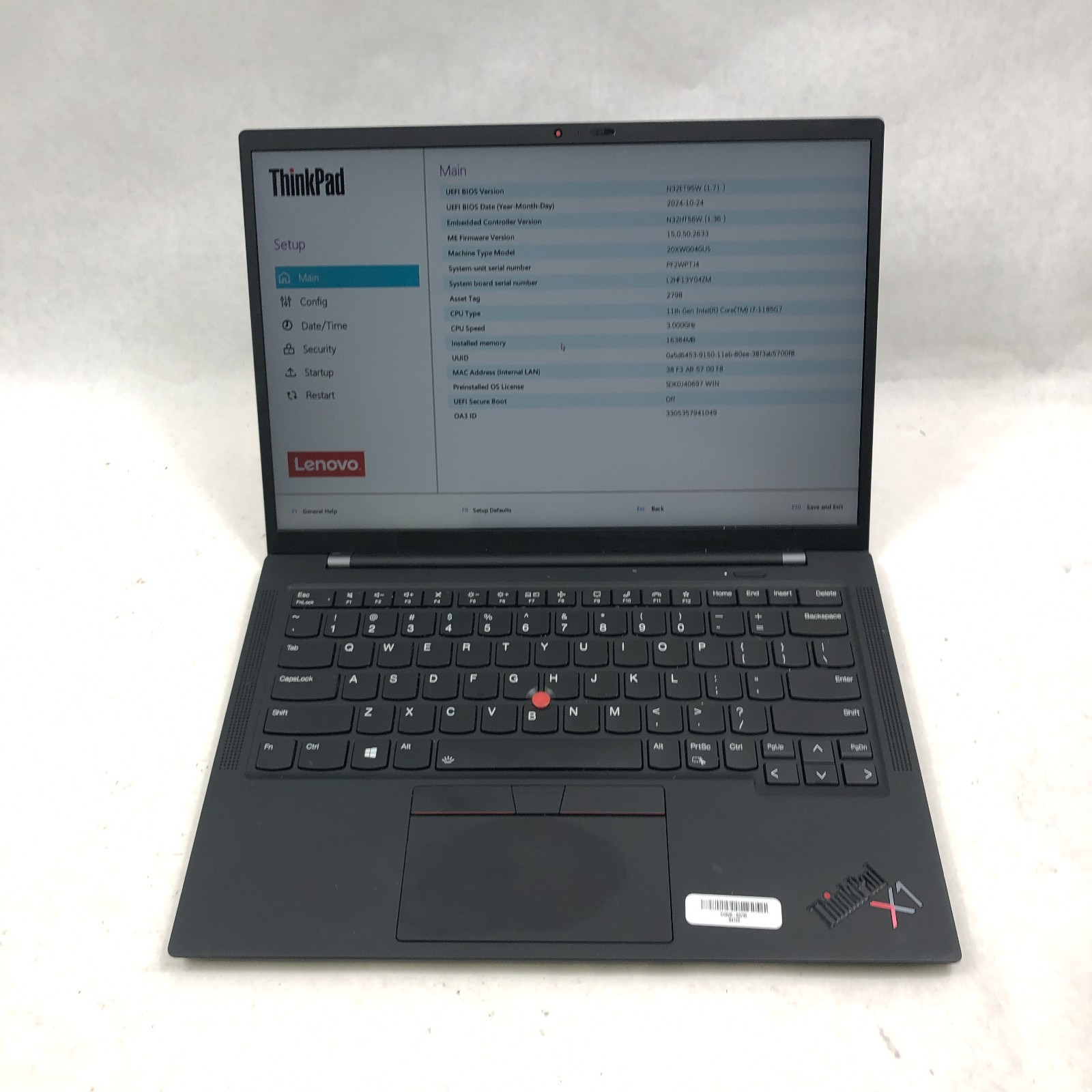 Lenovo X1 Carbon Gen 9 Intel Core i7-1185G7 16GB RAM NO SSD NO OS