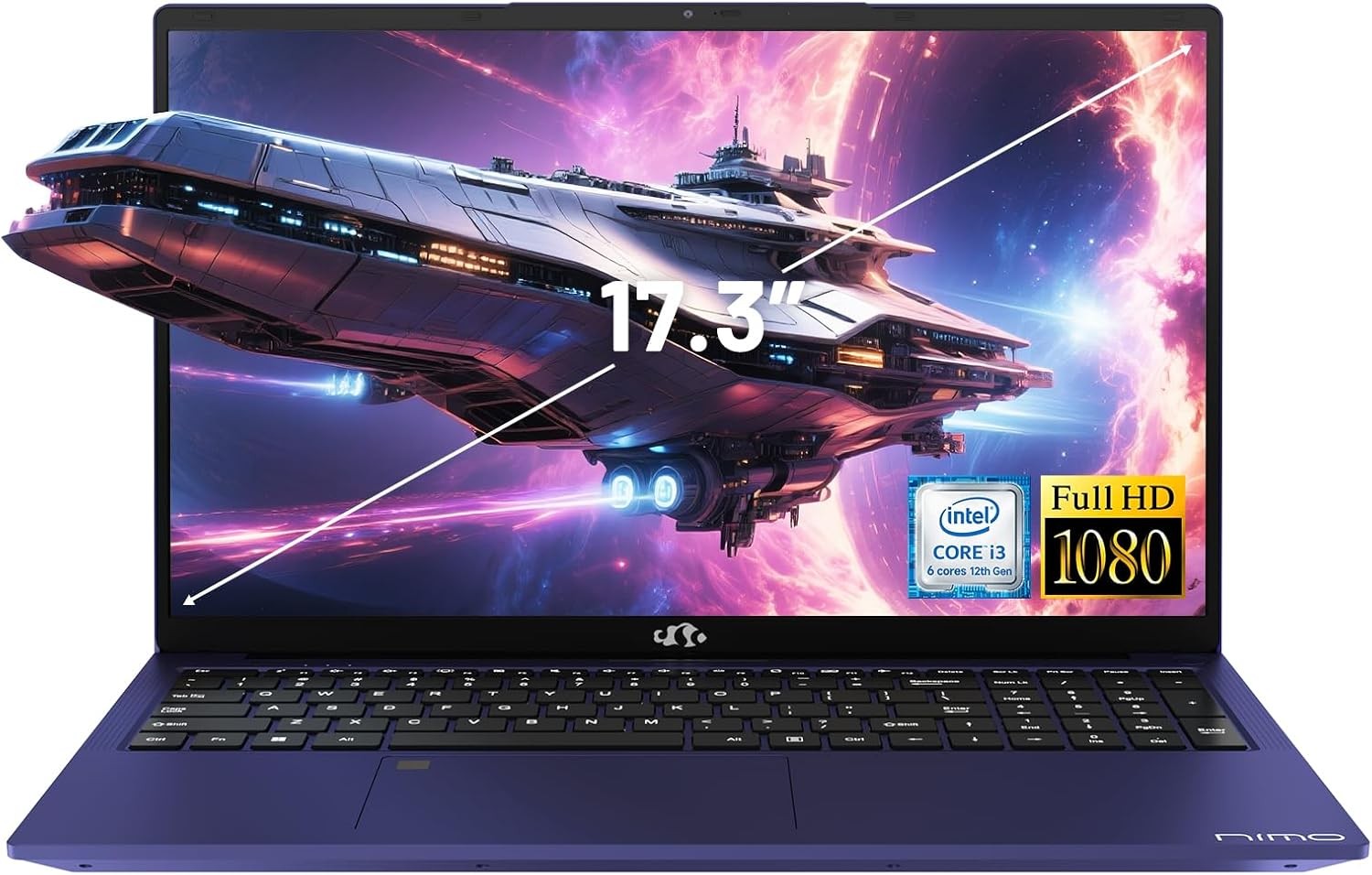 NIMO 17.3 IPS FHD Laptop Intel 6 Cores i3-1215U(Beat i5-1135) 16GB RAM 512GB SSD
