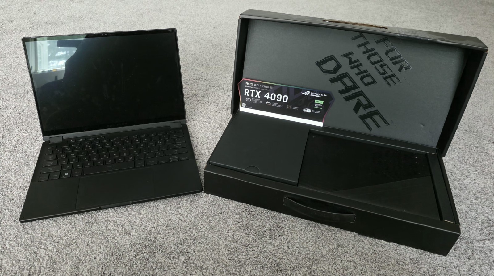 Asus ROG Flow X13 GV302 Ryzen 9 7940HS 32GB 2tb RTX 4070 with xgmobile RTX 4090