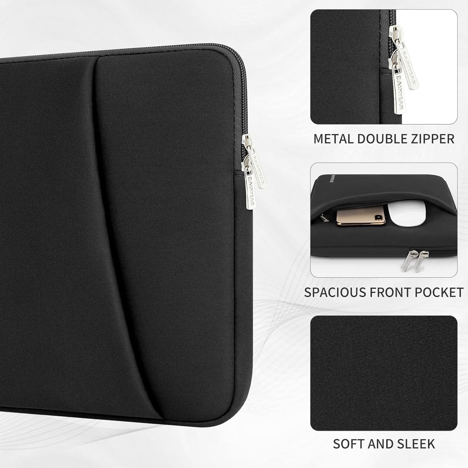 Portable 17 Inch Laptop Sleeve with Front Pocket, Briefcase for HP/Dell/Lenovo/A