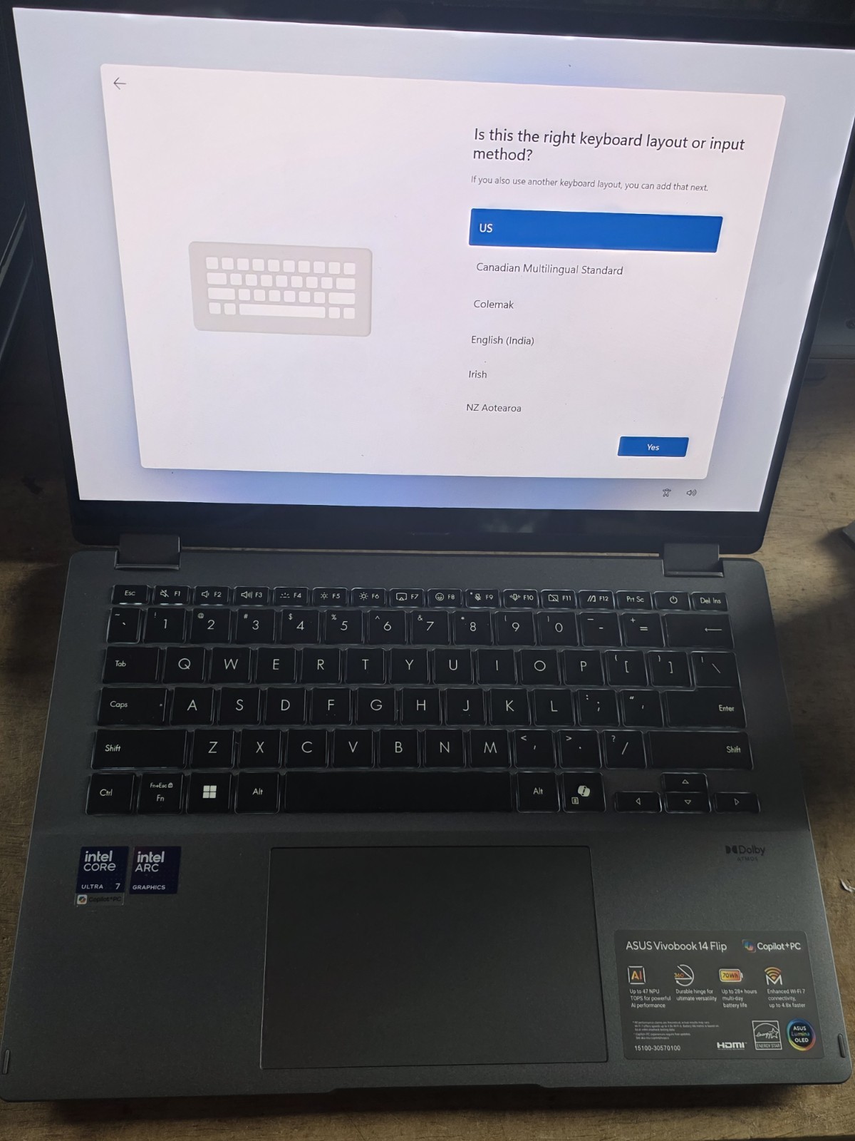 Asus Vivobook 14 Flip Core Ultra 7 256V 2.2GHz 16GB 1TB 14″ TP3407SA 4367