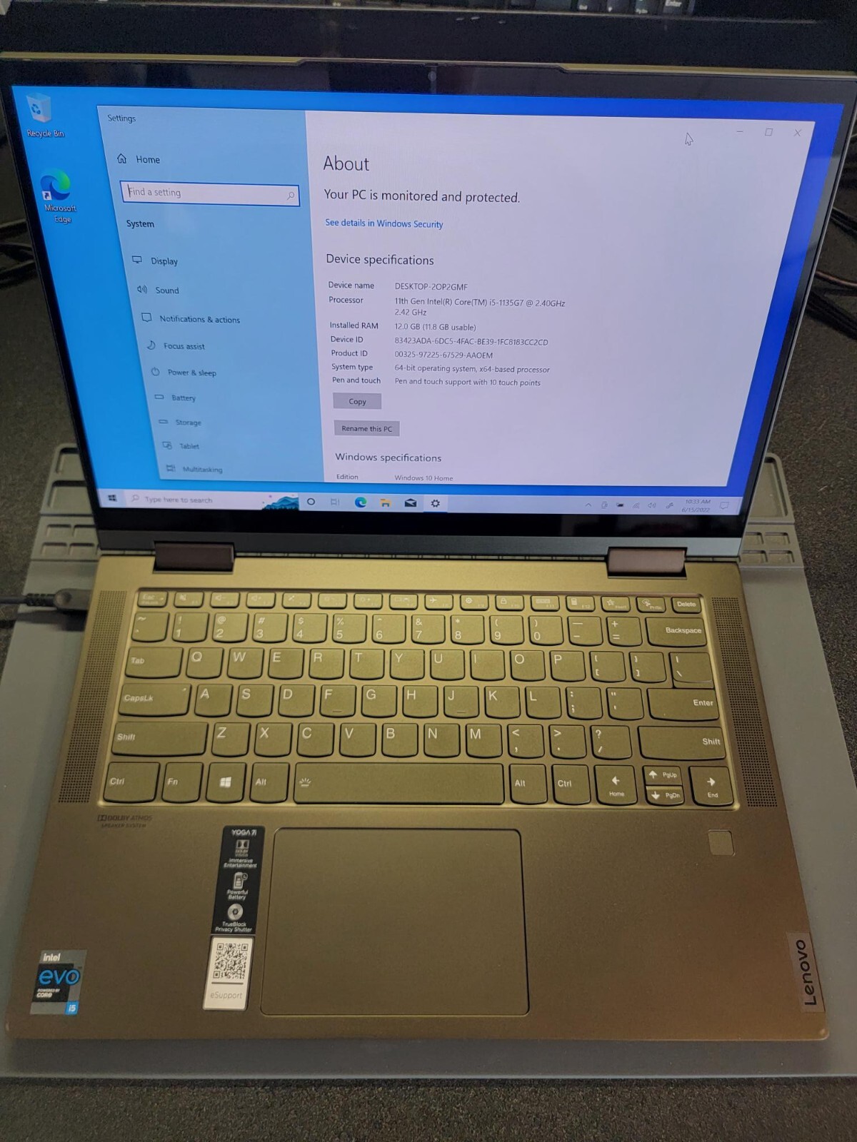 LENOVO 82BH0006US Yoga 7 14ITL5 14″ Touchscreen i5-1135G7 2.4GHz Intel Iris