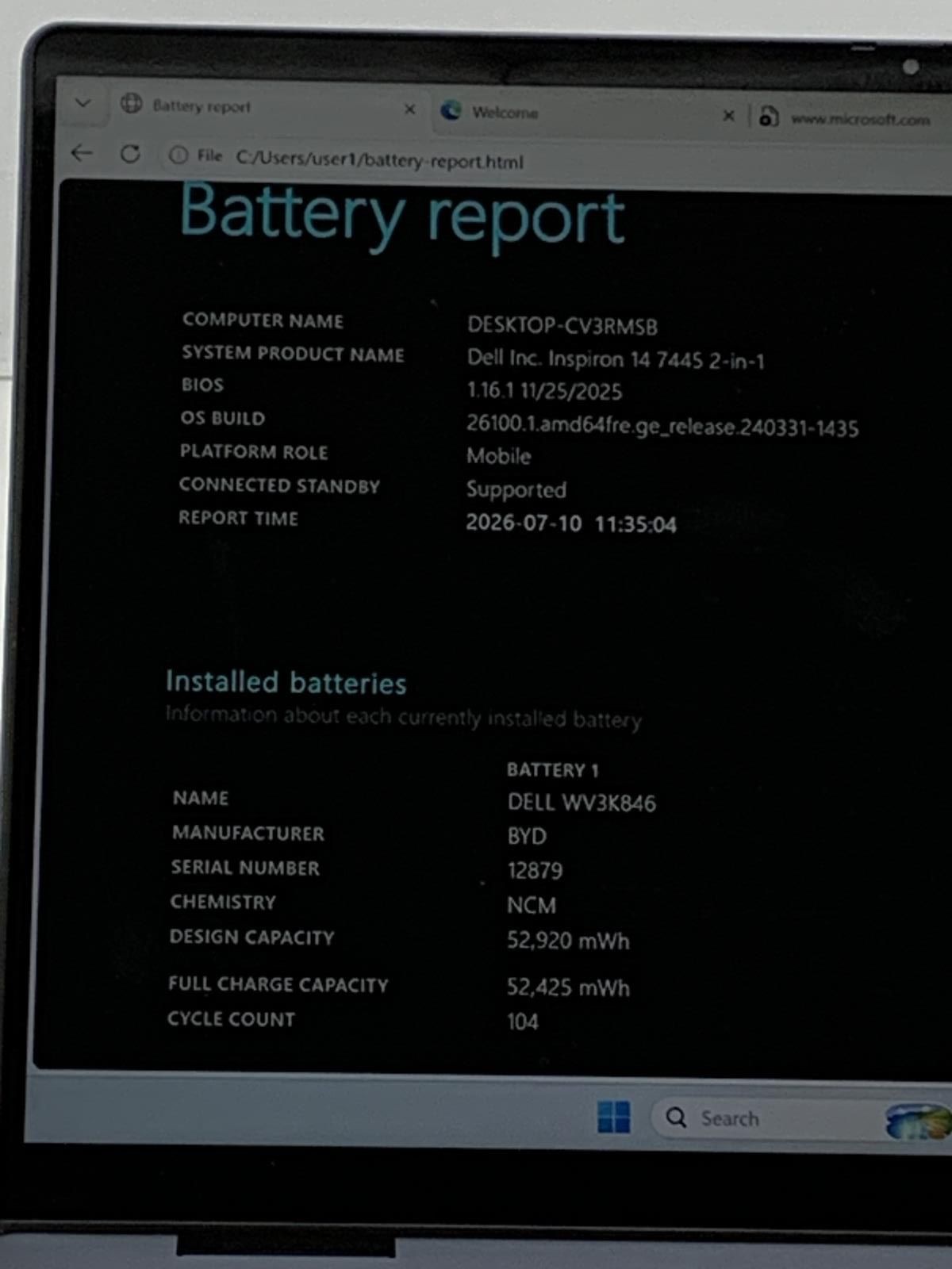 Dell Inspiron 14 7440 2-in-1 AMD Ryzen 7 8840HS 512GB SSD 16GB DDR5 W11P