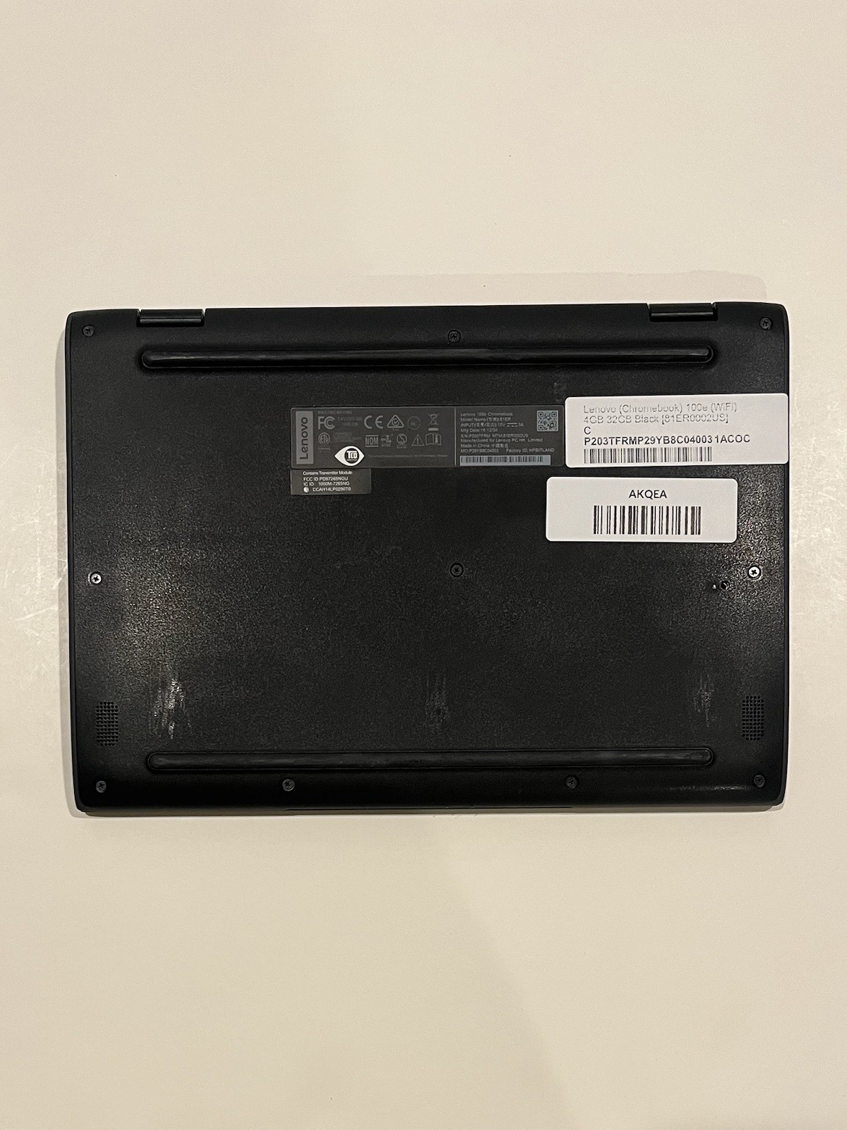 Lenovo Chromebook 100e 4GB RAM, 32GB SSD, Chrome OS with Charger