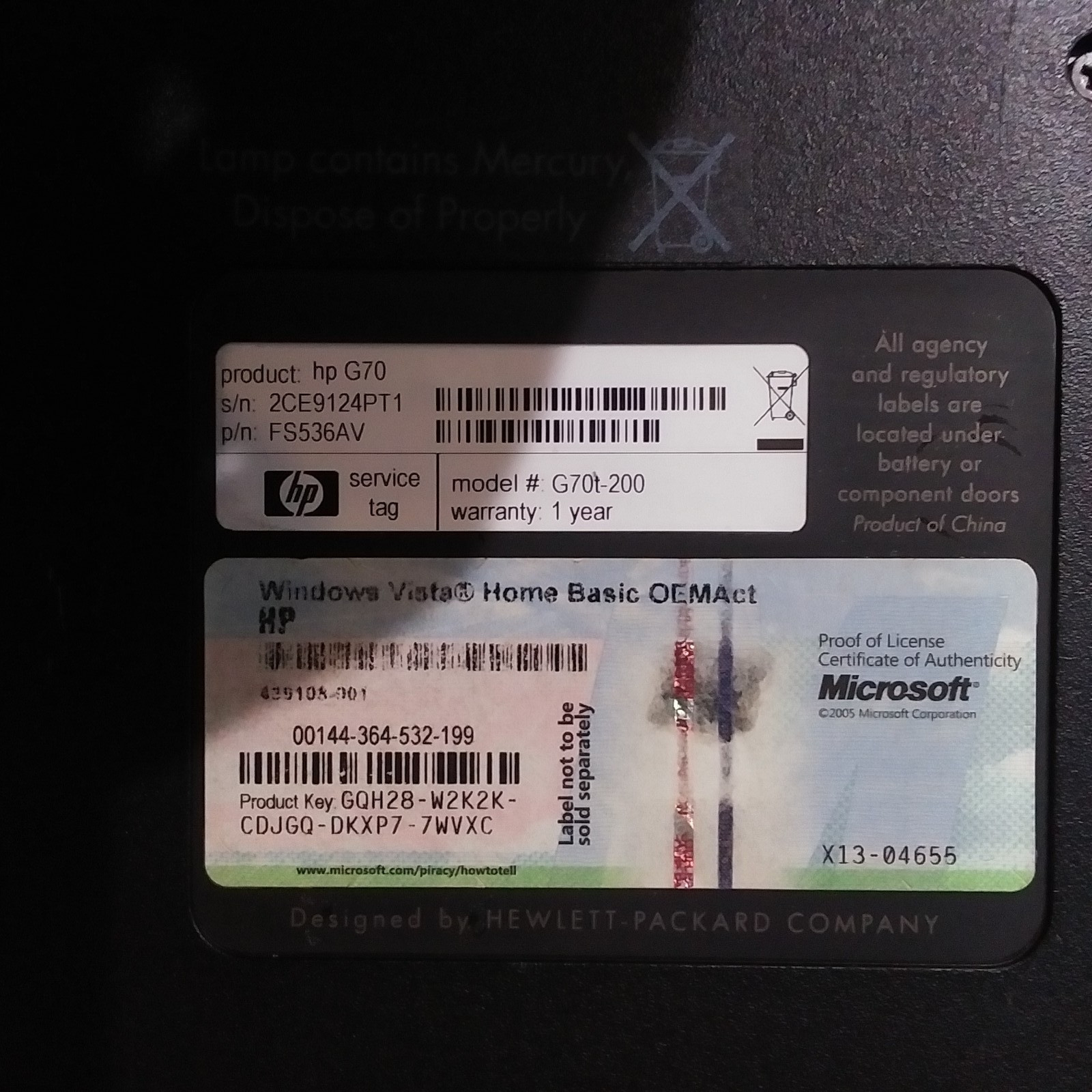 Compaq Presario CQ57 CQ57-339WM Intel Celeron B800 Laptop NO POWER CORD