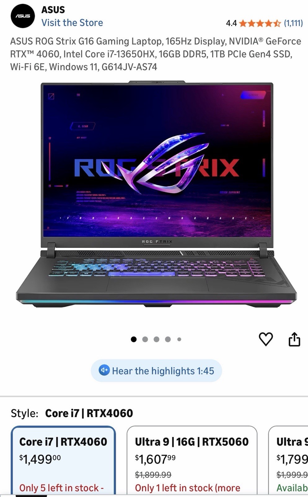 ASUS ROG Strix G16 Gaming Laptop