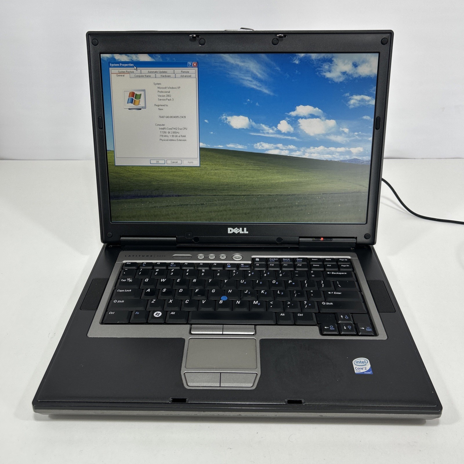 Dell Latitude D830 Core 2 Duo 2GB Ram 500GB HDD Win7Pro/WinXP Charger NO BATTERY
