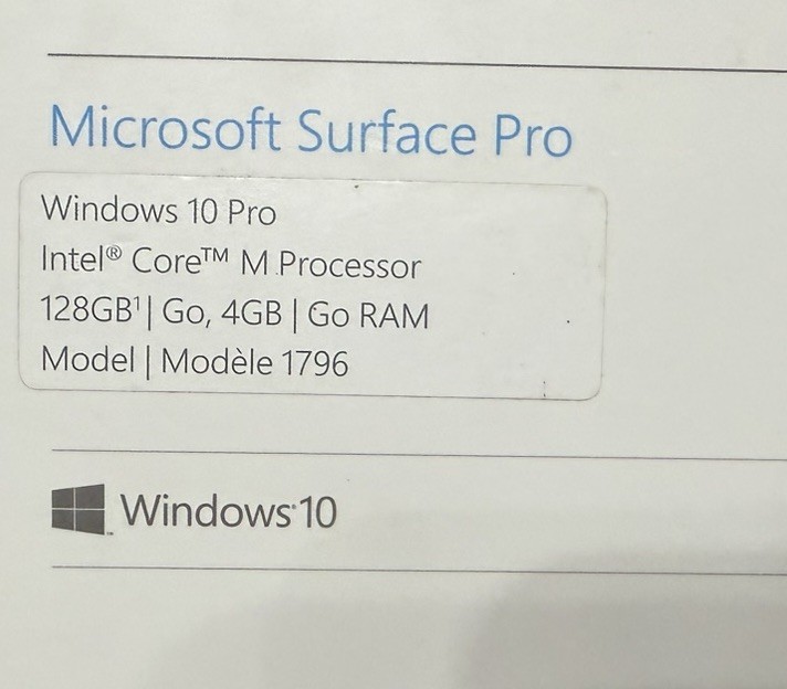 Microsoft Surface Pro 7, 1796 12.3″ 128GB 8GB Windows 10 Pro Works Needs Reset