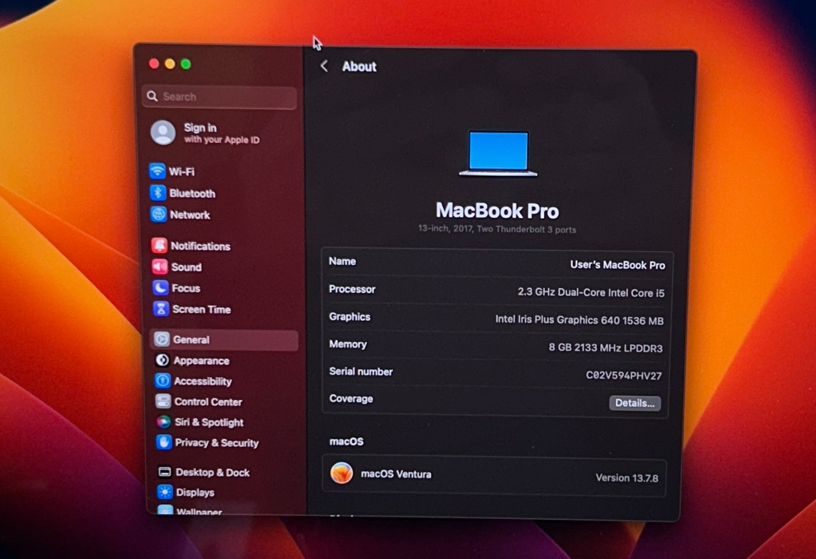 Macbook Pro 2017 | 13inch | intel Core i5 | 8GB |128GB SSD | Factory Reset Ready
