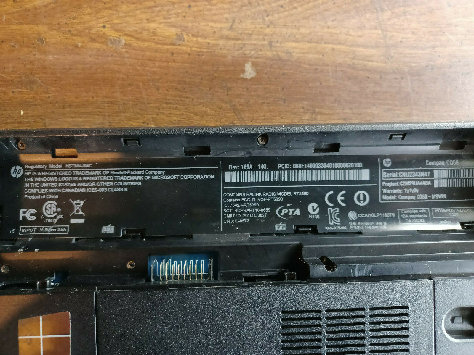HP COMPAQ CQ58-bf9WM AMD C-60 1Ghz Dual-Core APU w/ Radeon HD 6290-boots to BIOS