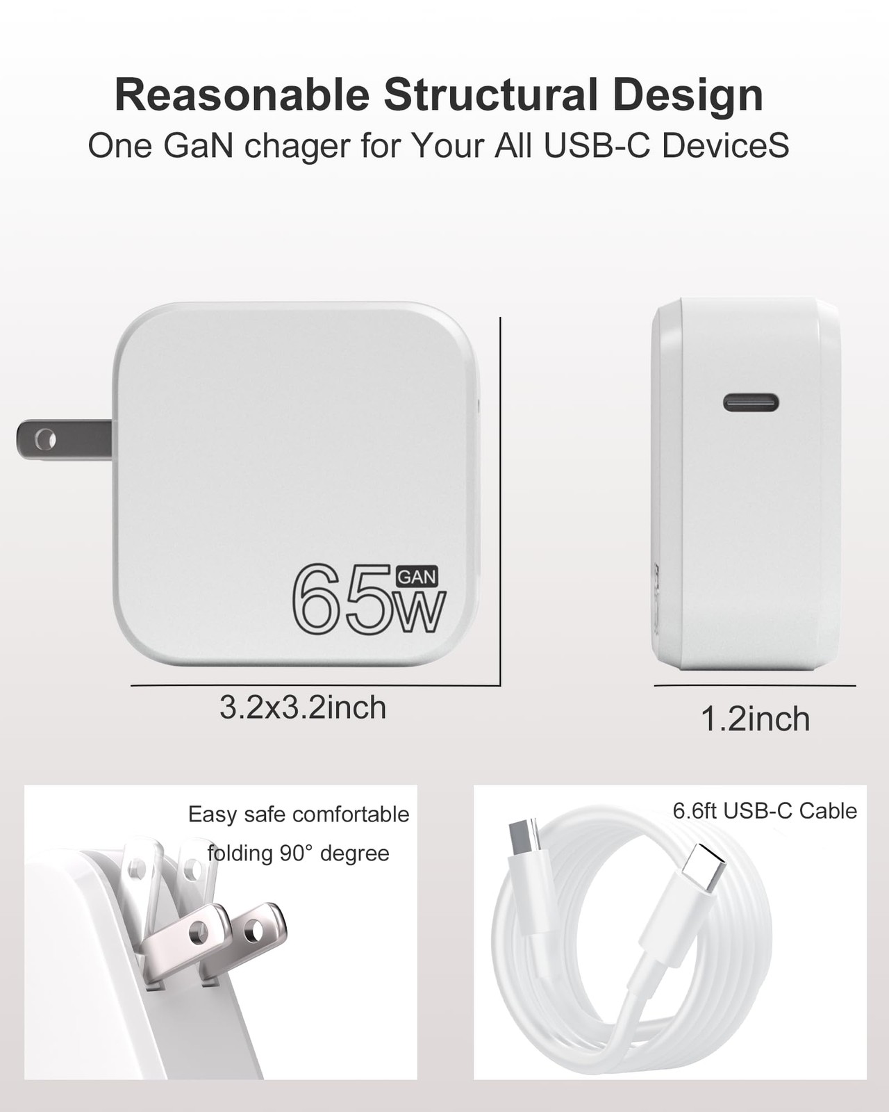 Janboo 65W 45W USB-C Charger for LG Gram 15Z90N 14Z90N 17Z90N 16Z90P