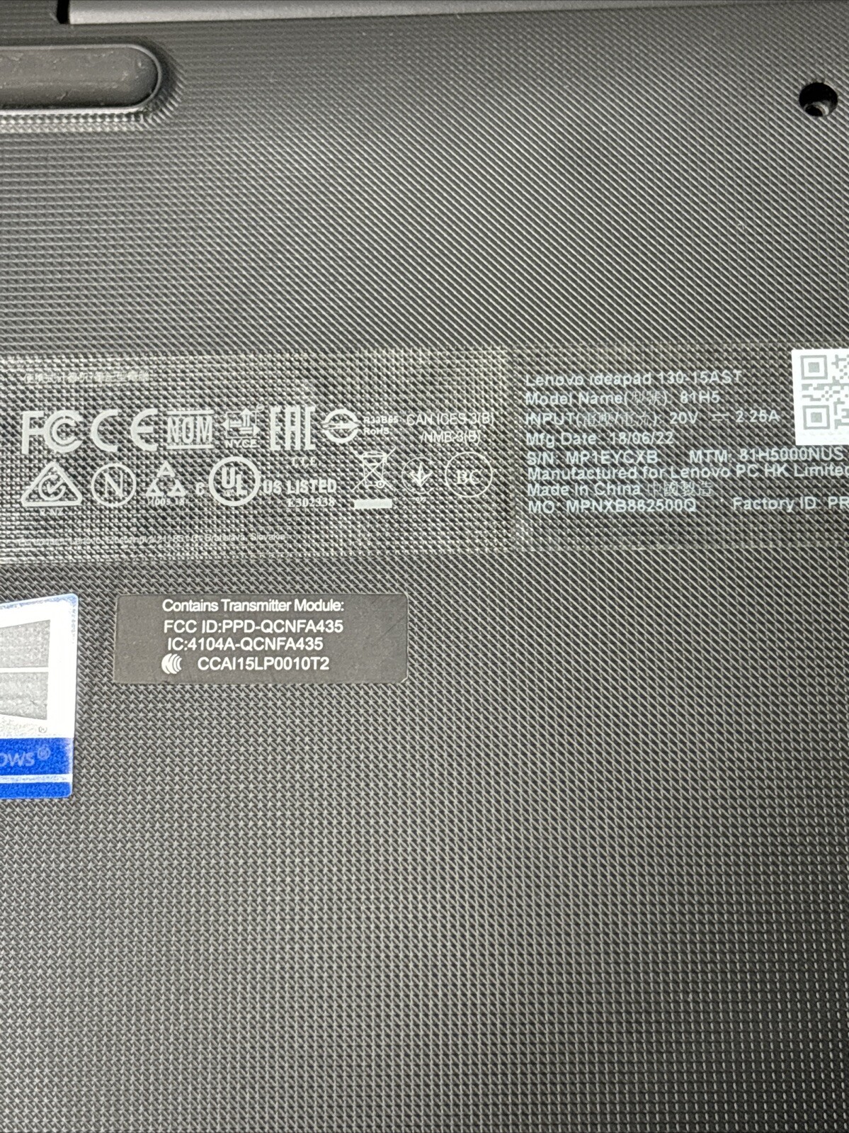 Lenovo IdeaPad 130-15AST Laptop AMD A6-9225 at 2.60Ghz 8GB RAM 250GB SSD
