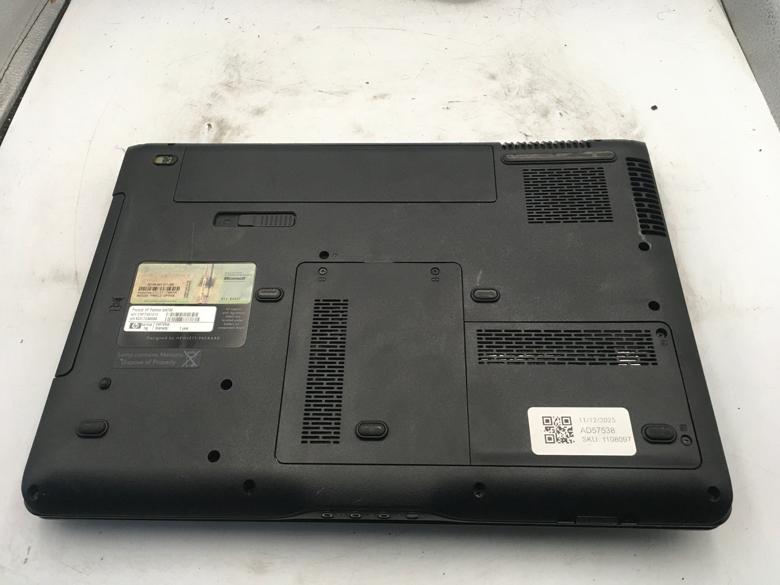 HP PAVILION DV6700 – BOOTS TO BIOS – AMD TURION 64 X2 – 2GB RAM – READ DESC – BB