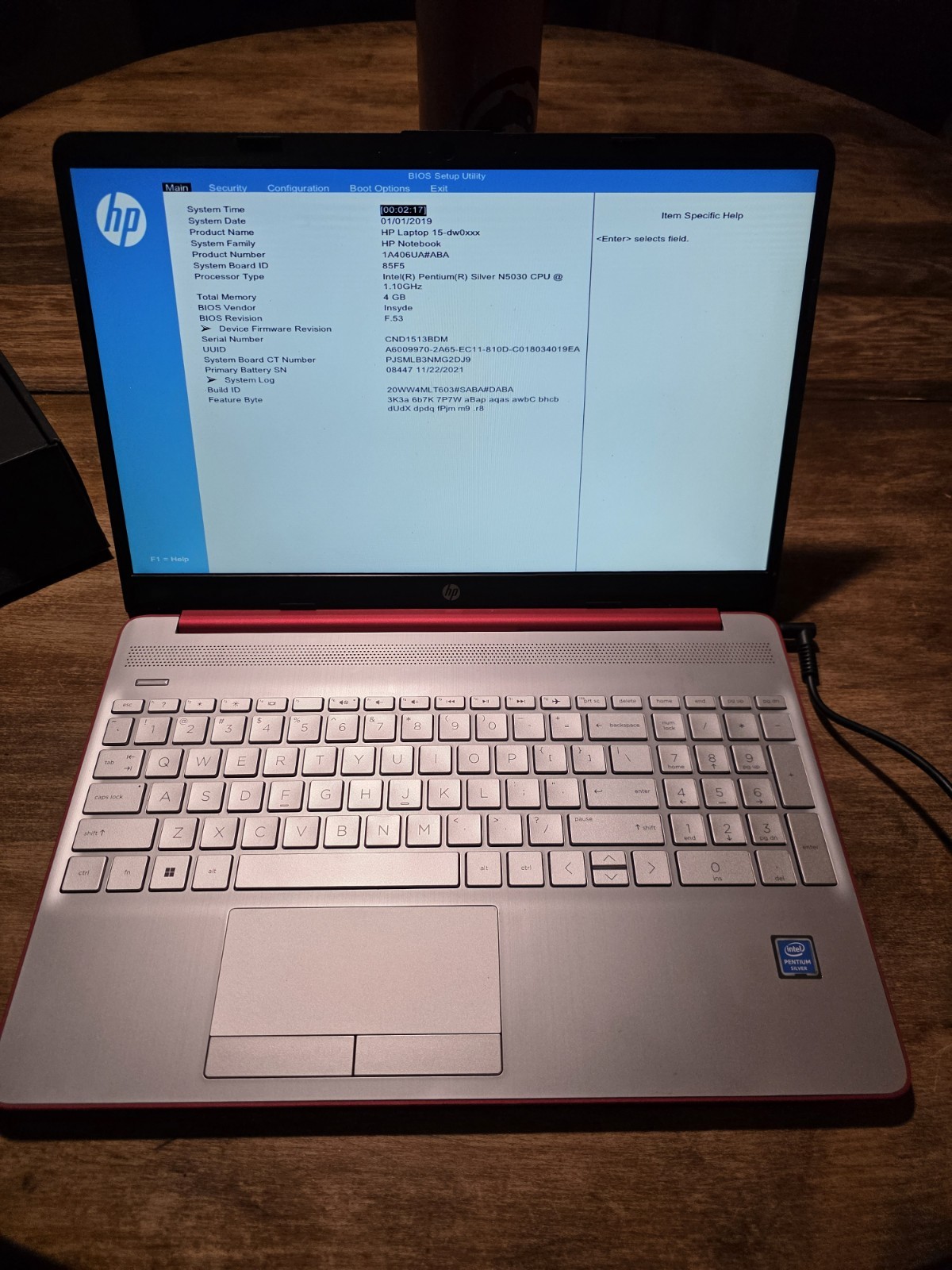 HP 15-dw0081wm 15.6″ Laptop Intel Pentium Silver N5030 No Ram NO HDD/OS