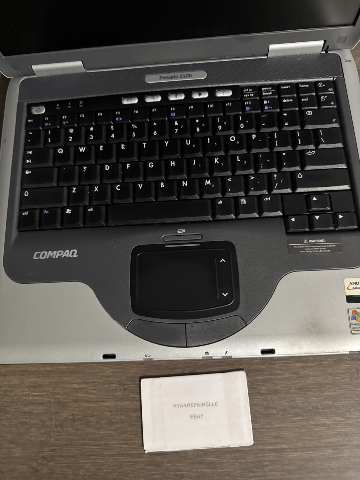HP Compaq Presario 2100 CRVSA-02T1-75 Untested Laptop FOR PARTS AS IS