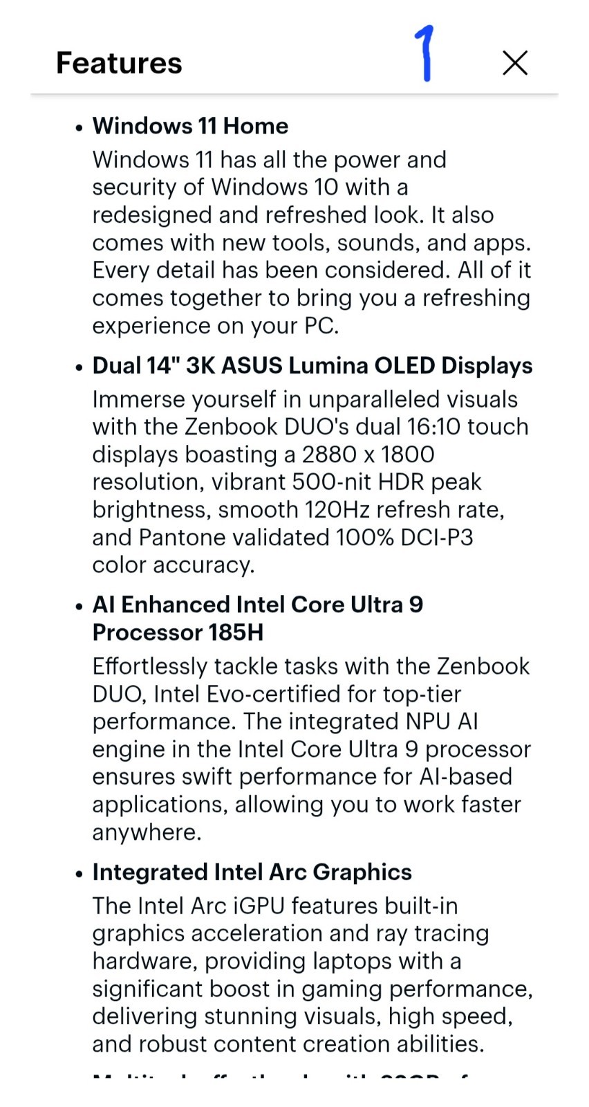 ASUS Zenbook DUO Dual 14 3K OLED Touch Laptop Intel Core Ultra 9 /32GB/ 1TB SSD