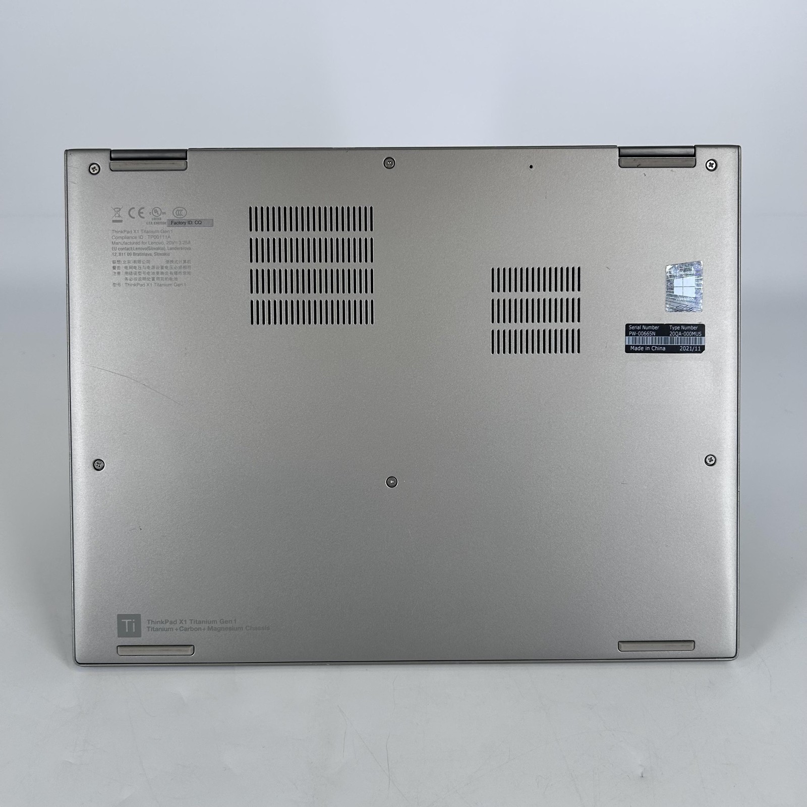 Lenovo ThinkPad X1 Titanium Yoga Gen 1 13.5 2K TOUCH i5-1130G7 1.1GHz 16GB 256GB