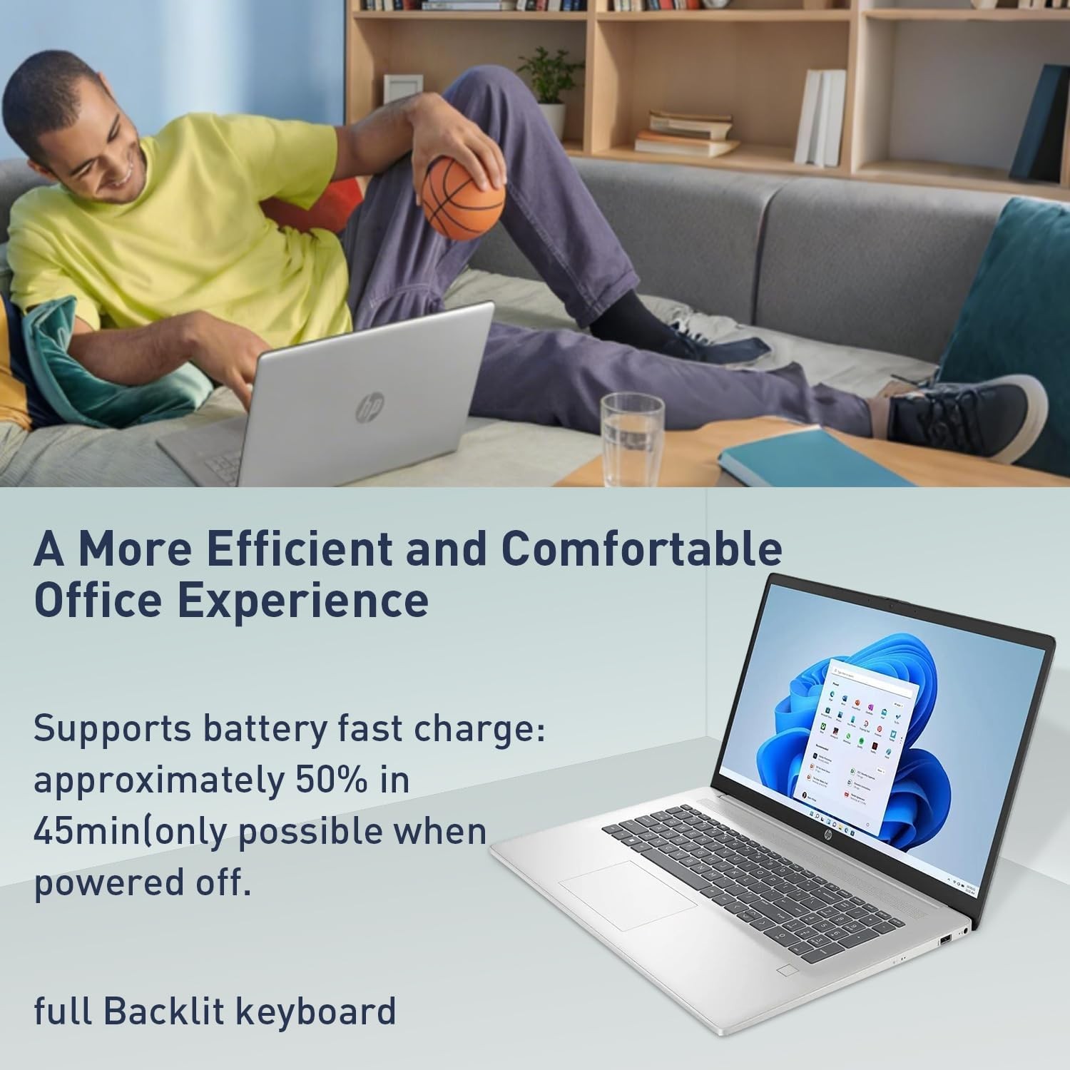 HP 17.3″HD+ Laptop Backlit Intel Core i5-1334U 10cores – 16GB RAM 1TB SSD