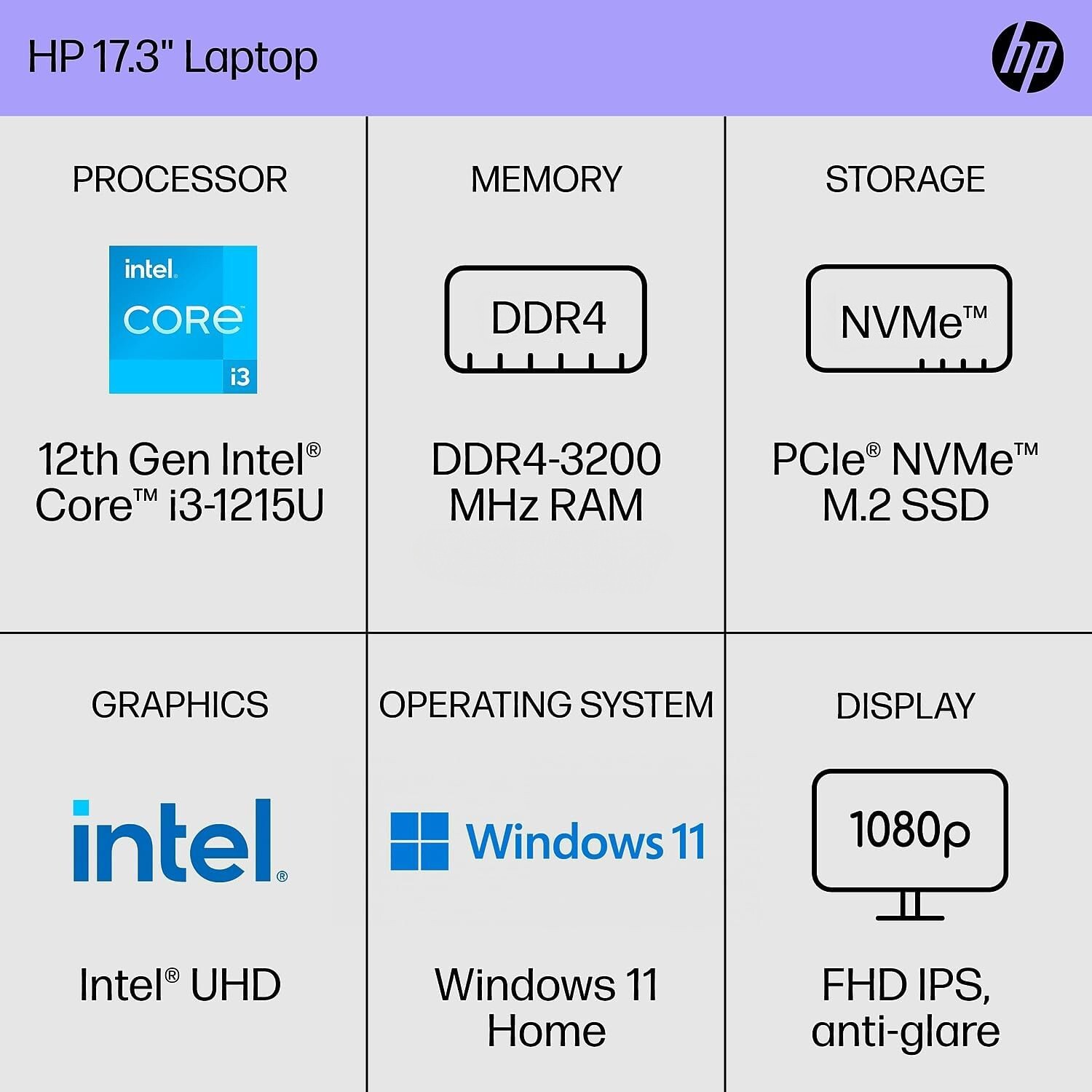 HP 2024 Newest Laptop 17.3″ FHD Intel i3-1215U Upto 32GB RAM & 2TB SSD Win 11
