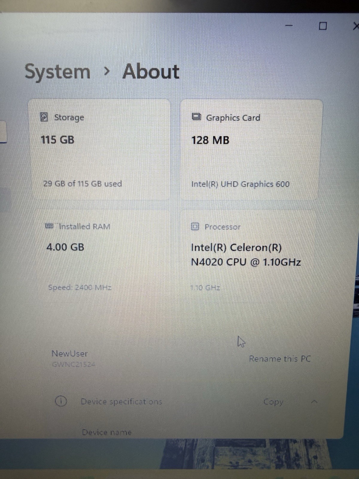 Gateway GWNC21524-BL 15.6″ HD Celeron N4020 1.1GHz Intel AS IS NEEDS REPAIR (G1)