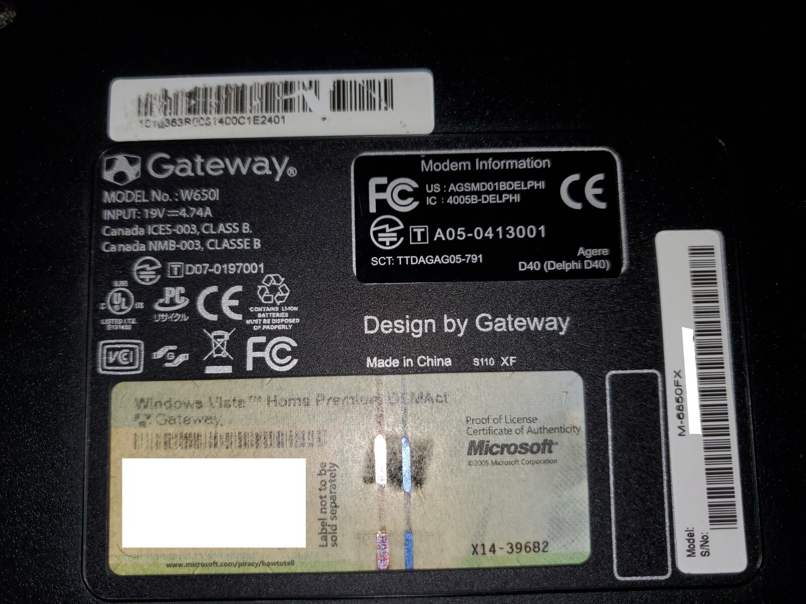 Gateway M-6850FX 15.4″ 1.83GHz Gaming Notebook FX Edition, 4GB RAM DVD-RW, No HD