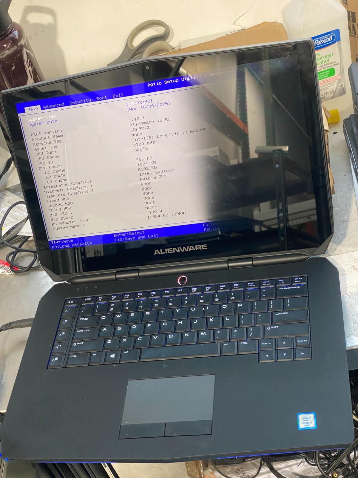 Dell Alienware 15 R2 i7-6th gen 16GB RAM NO SSD NO BATTERY CHARGER INCLUDED