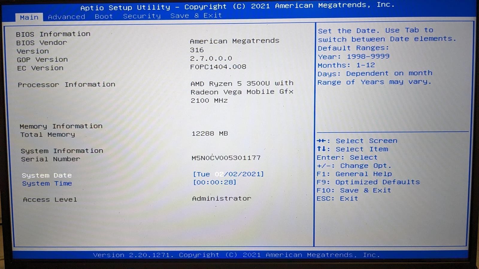 ASUS VIVOBOOK F512D RYZEN 5 3500U @ 2.10GHz, 12GB RAM, NO HDD/OS