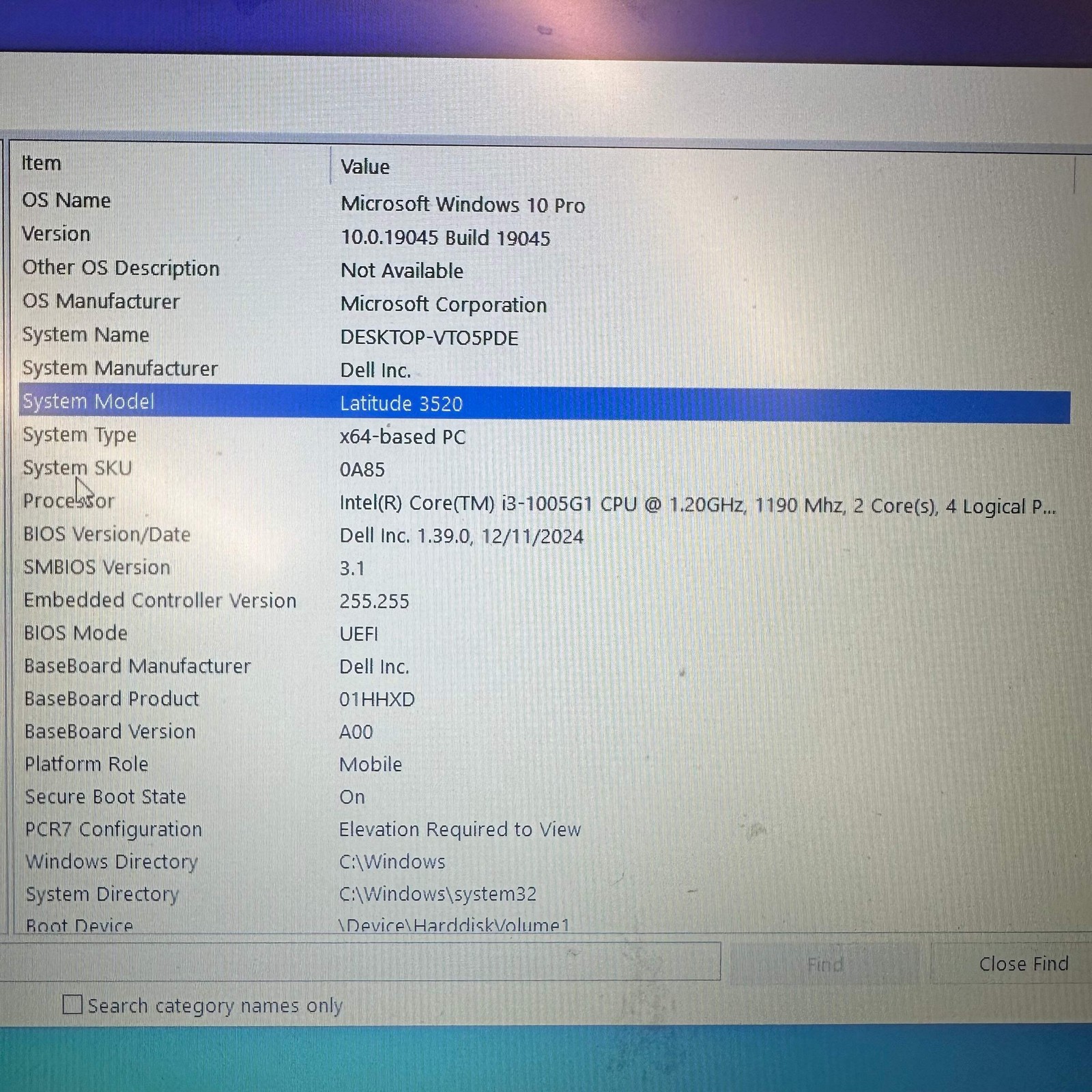 Dell Latitude 3520 15.6″ Laptop Intel Core i3-1005G1 8GB RAM 128GB SSD Win 10 Pr