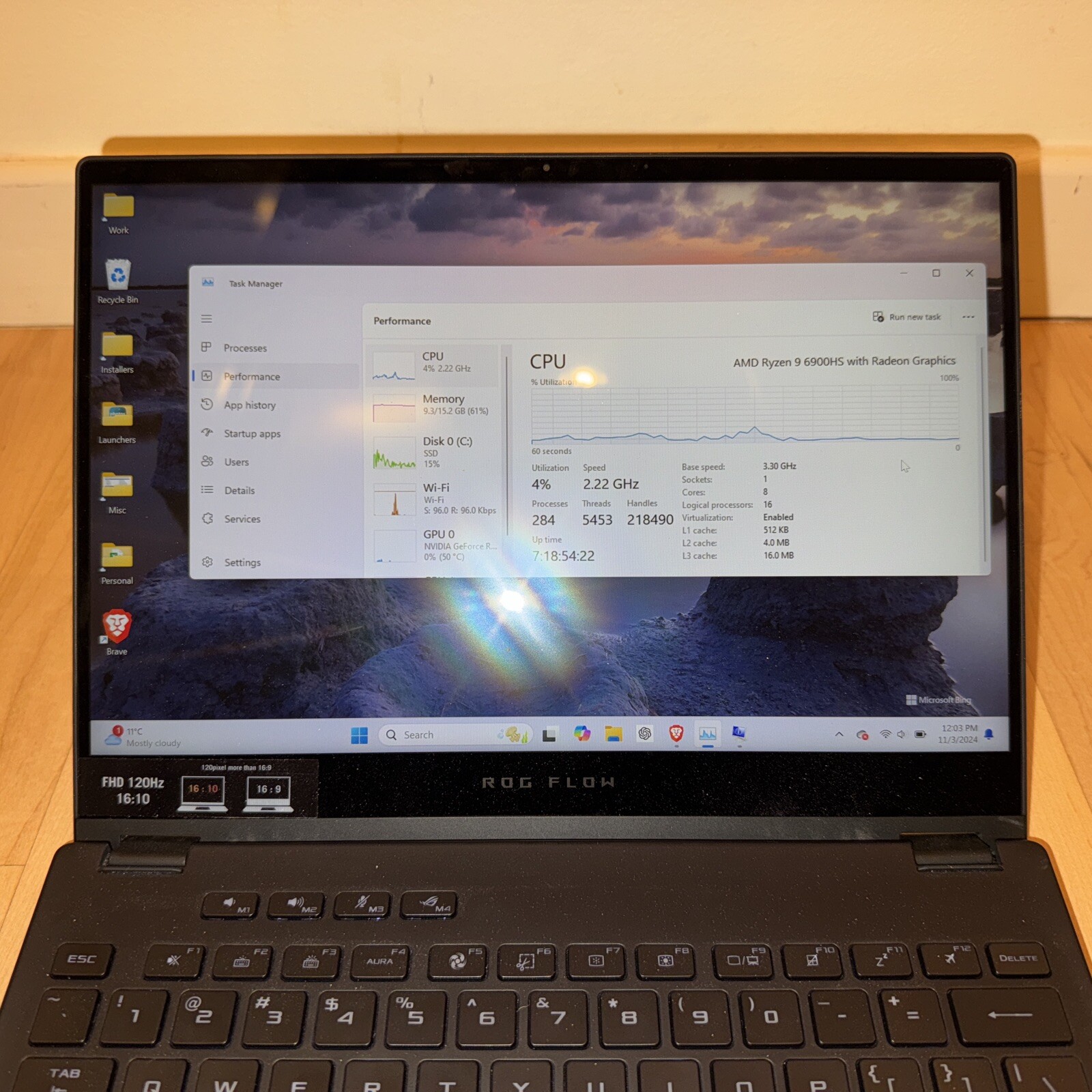 Asus ROG Flow Gaming Laptop X13 Ryzen 9 6900HS/16GB RAM/1TB SSD/RTX3050 Win11