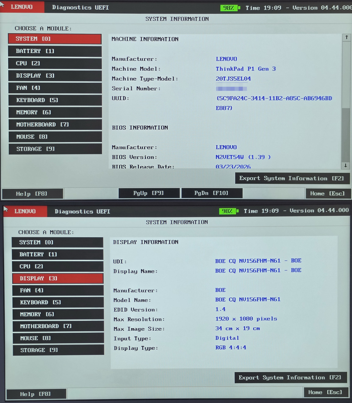 Lenovo ThinkPad P1 Gen 3 i7-10875H 16GB 15″ FHD 1920×1080 512GB SSD NVIDIA T1000
