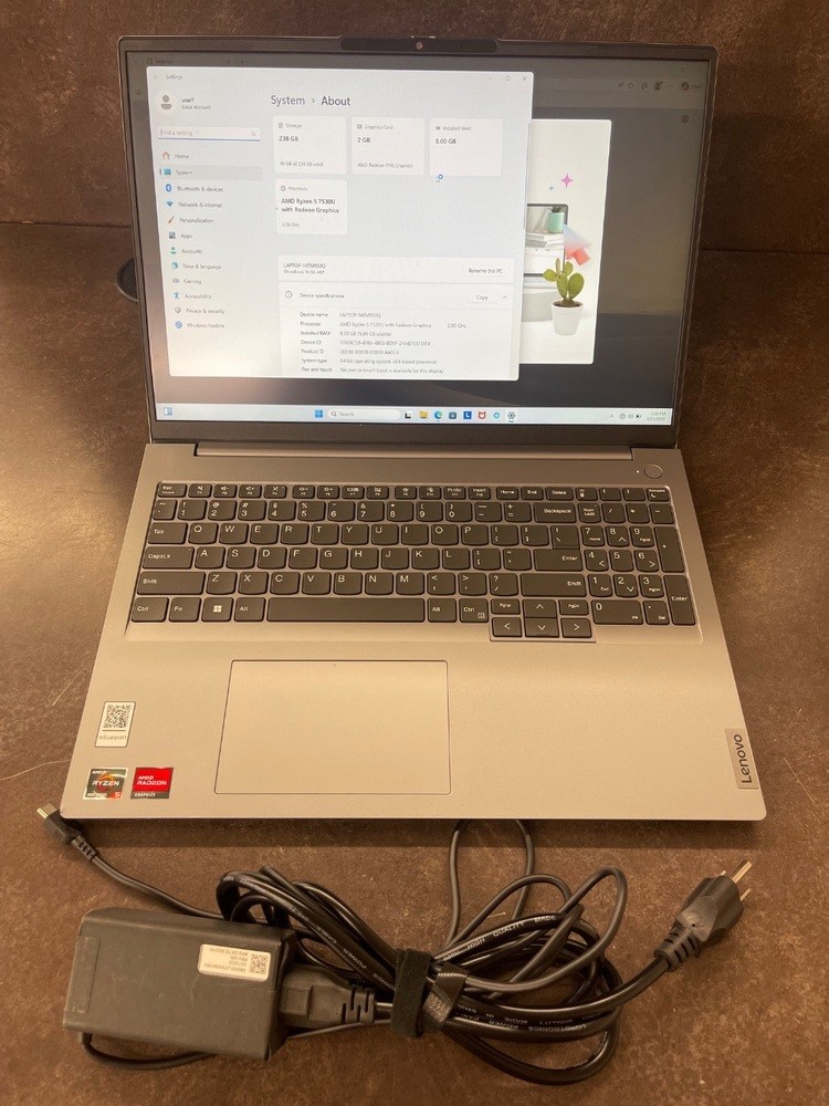 Lenovo Thinkbook 16 g6 abp 8gb 256ssd AMD 5 7530U Radeon Graphics With Charger