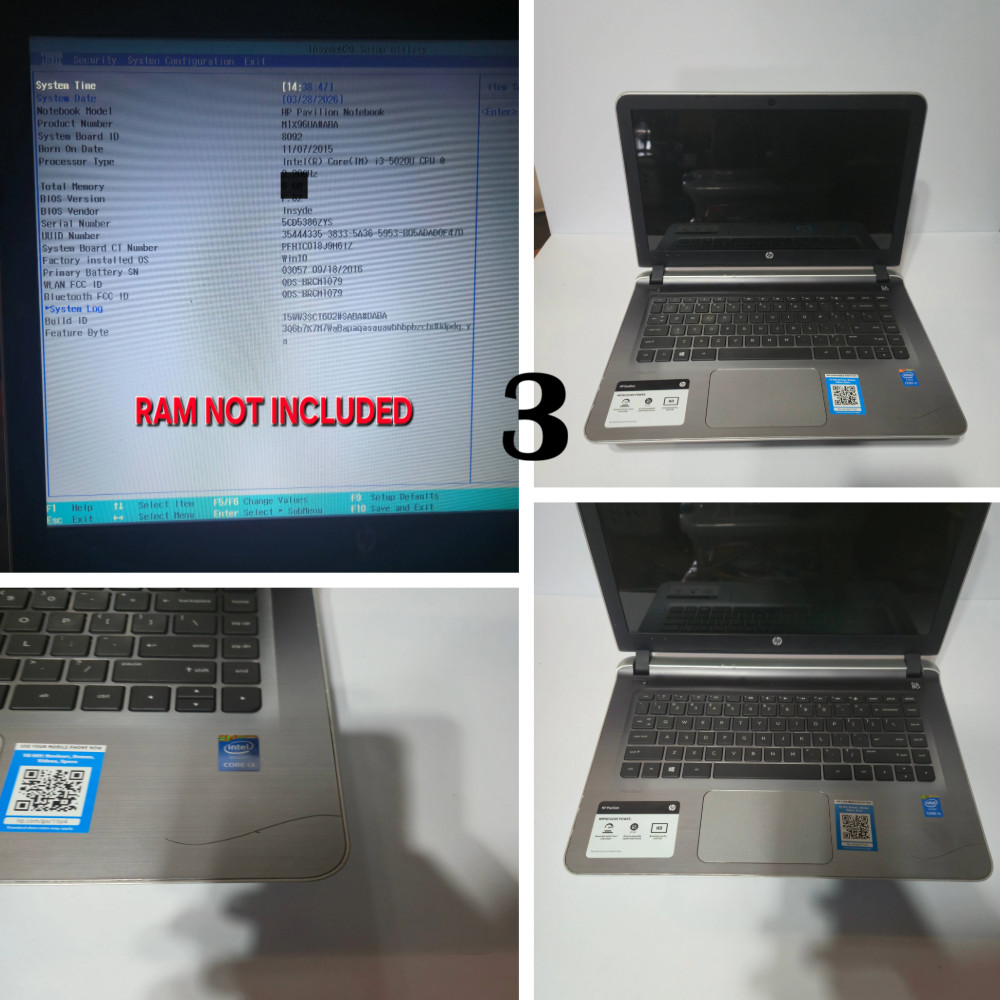 HP Laptop Lot of 3 Mixed Laptops 15-dy2031nr NO RAM NO HDD/SSD Parts and Repair