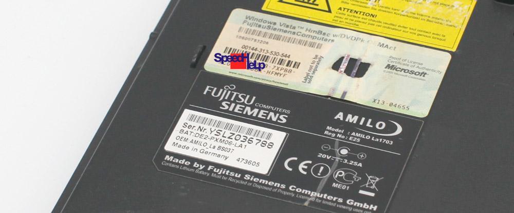 Fujitsu Siemens Amilo La 1703 Notebook 250GB HDD 1GB RAM DVDRW For Windows XP