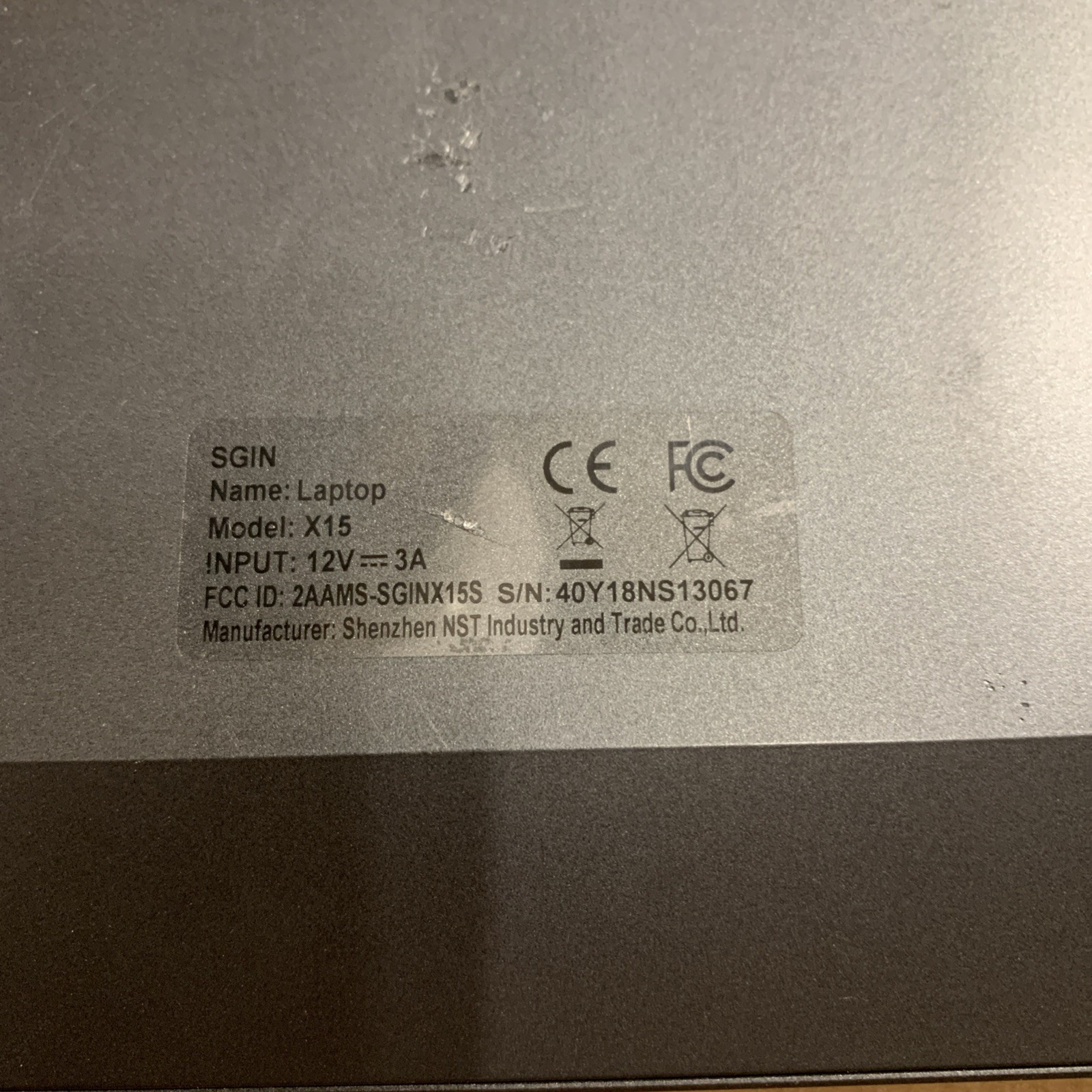 SGIN X15 15.6” Laptop 12GB Intel N5095A Trackpad Laptop – No SSD/No Adapter