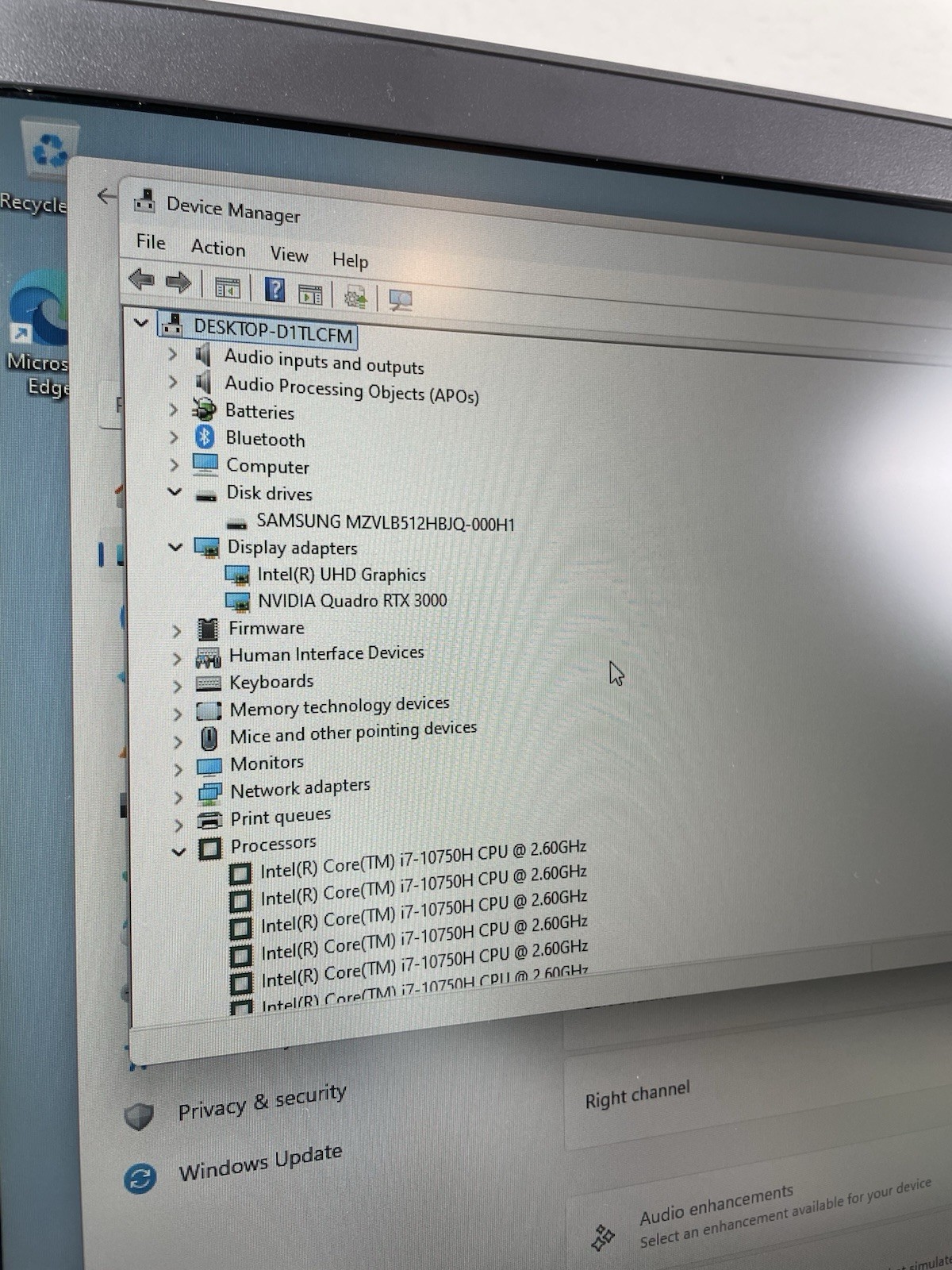 NoCamera Config DELL Precision 7750 i7-10750H 32GB RAM 512GB SSD Quadro RTX 3000