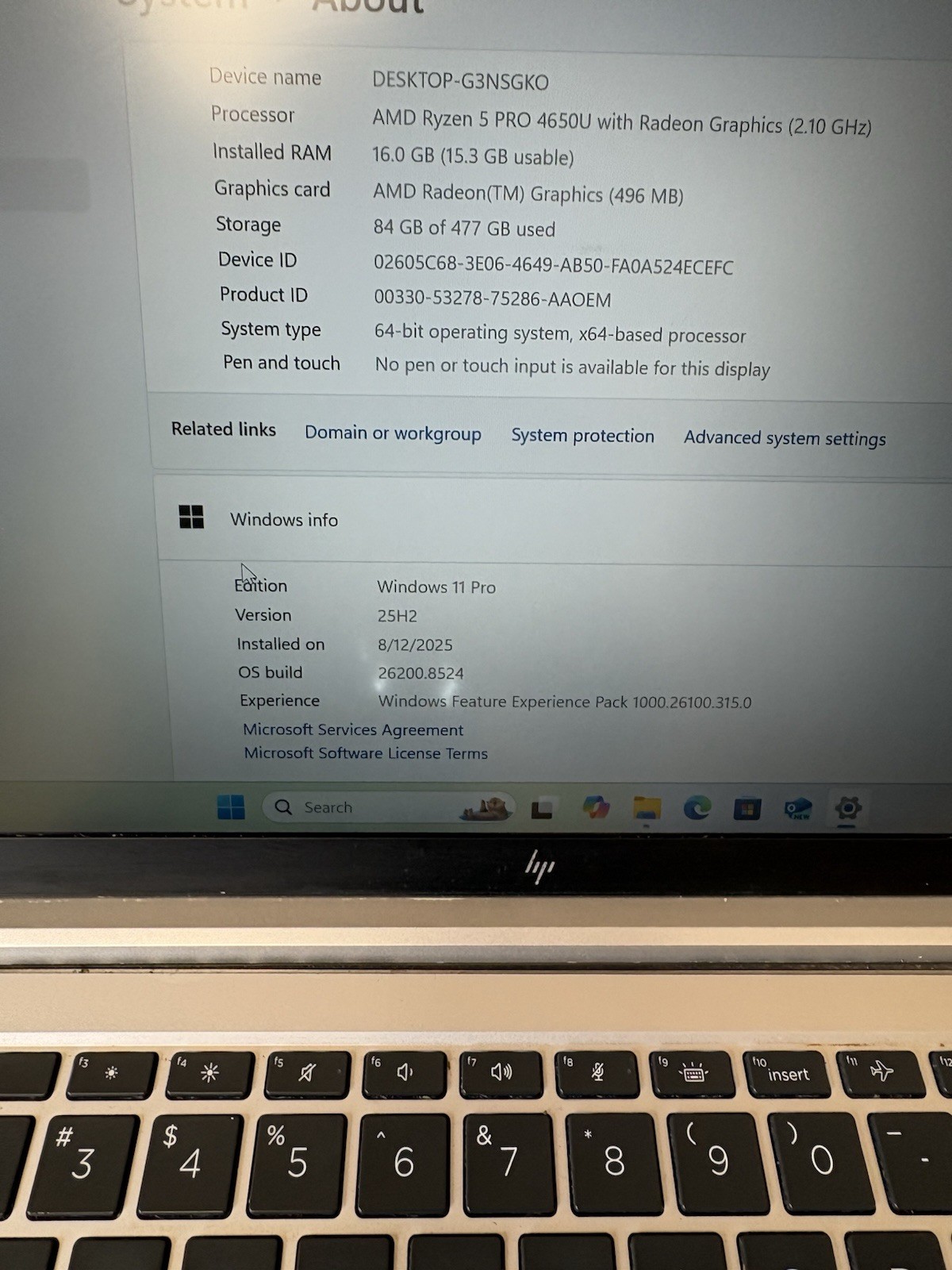HP ELITEBOOK 845 G7 | AMD RYZEN 5 PRO 4650U 16GB Ram 512GB SSD FHD Win11—-2