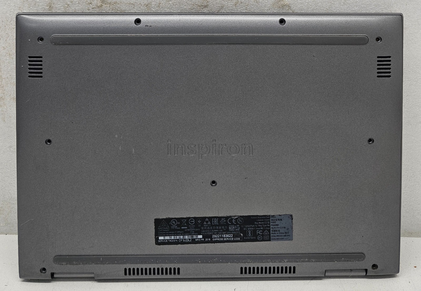 Dell Inspiron 13 5379 2-in-1 Laptop Intel Core i5-8250U NO RAM/HD/OS/POWER (FL)