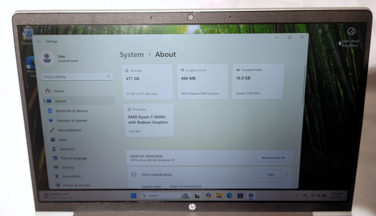 HP ProBook 445 G8 14in Laptop Ryzen 5 5600U 16GB 512GB SSD Re-newed Cosmetics
