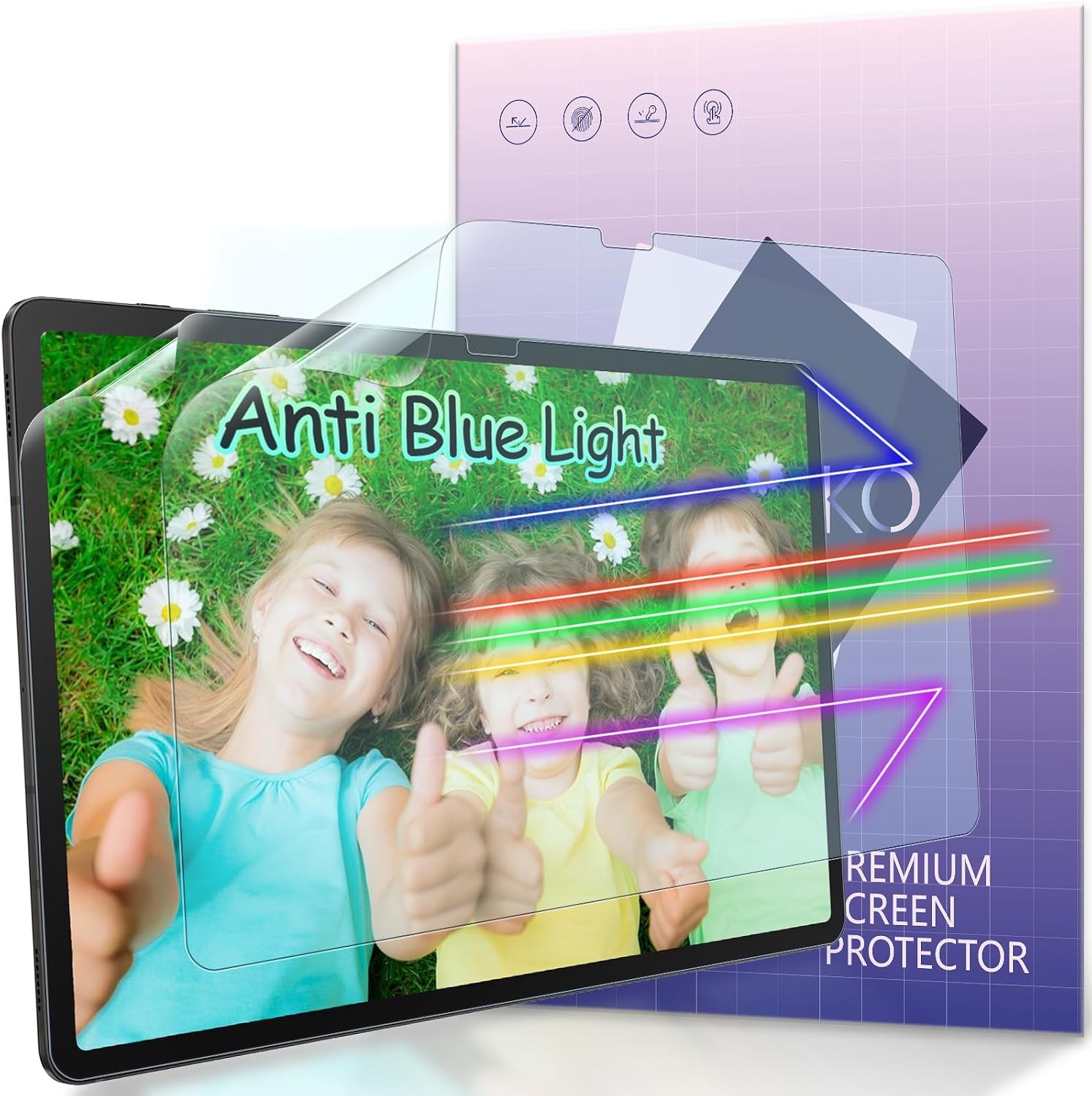 2 Pack Anti Blue Light Screen Protector for Samsung Galaxy Tab S10 Plus/S9 Plus