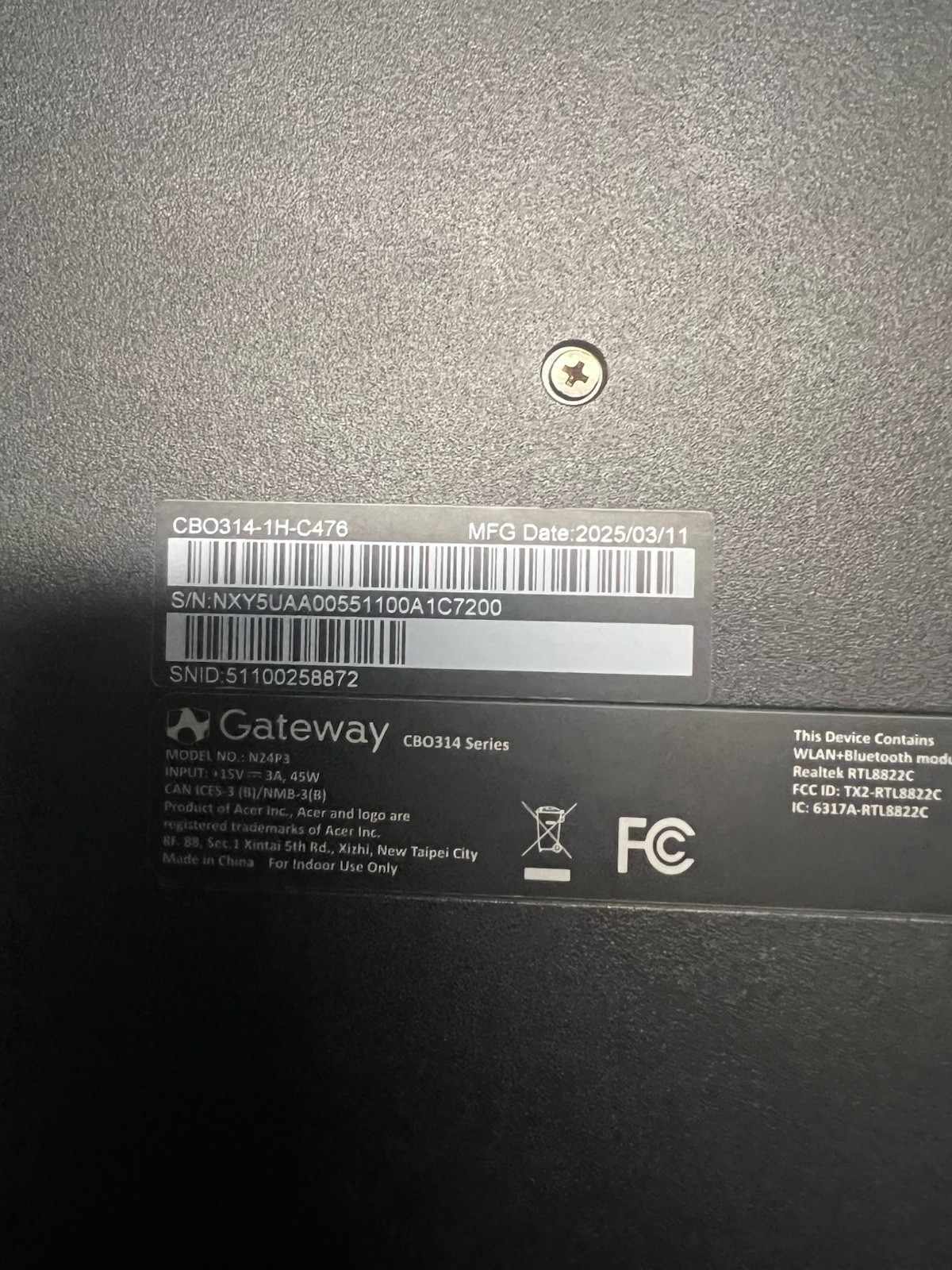 Gateway Chromebook CBO314-1H-C476 14″ Laptop Intel N4500 4GB RAM 64GB SSD