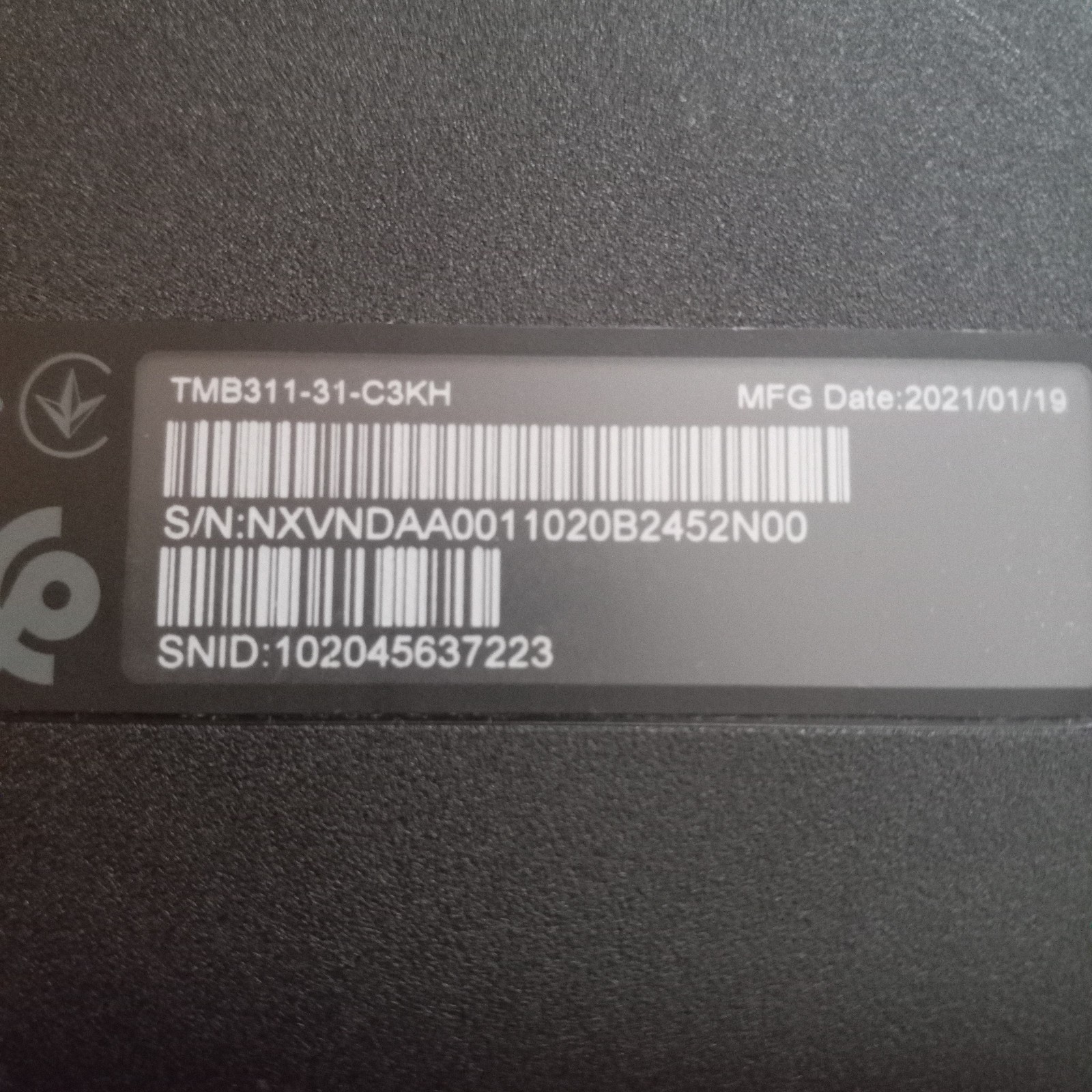 Acer TravelMate Spin B3 Series N20H1 Laptop NO CHARGER