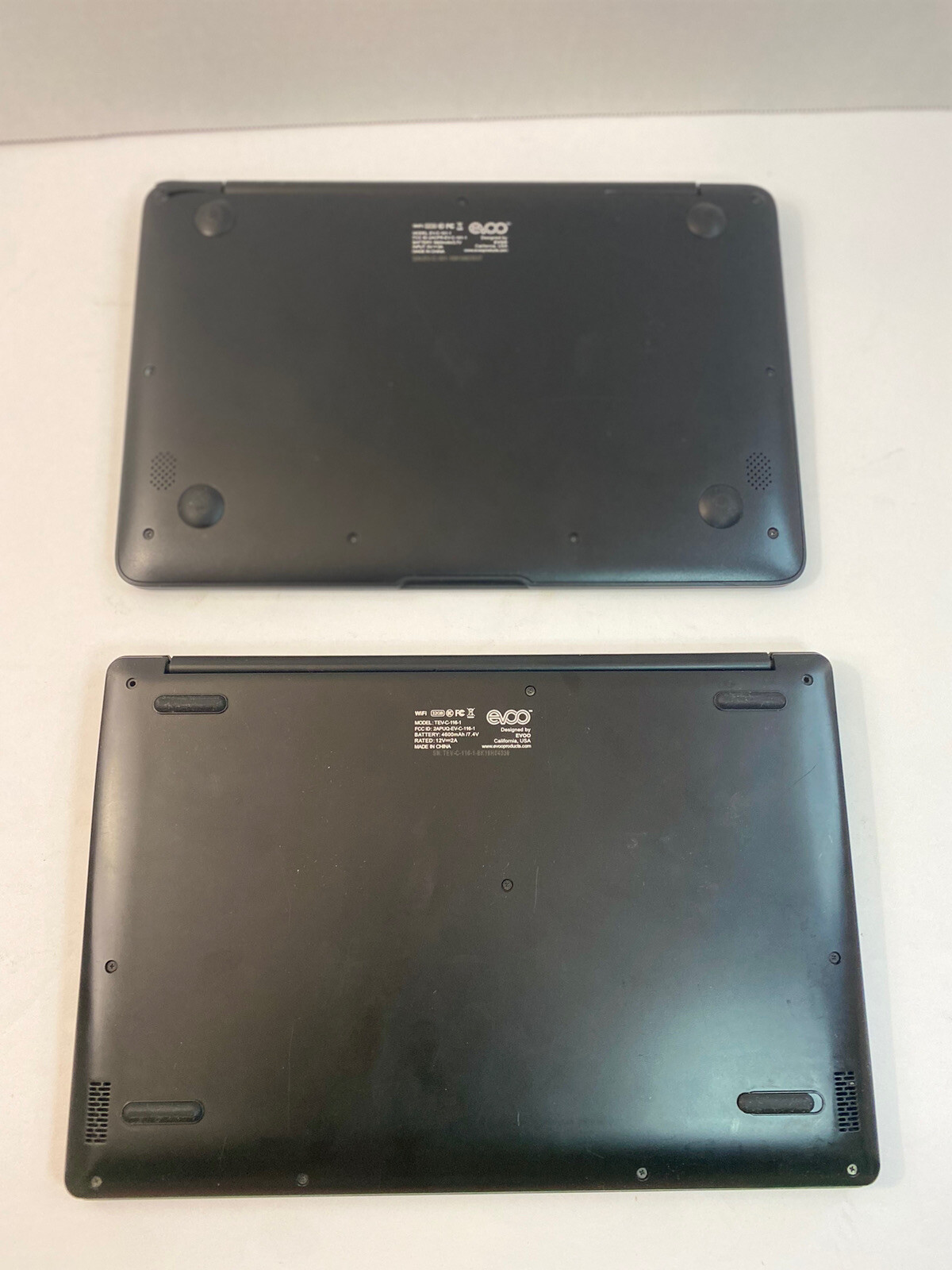 LOT OF 2 EVOO LAPTOPS 11.6” 10.1” 32GB AS IS