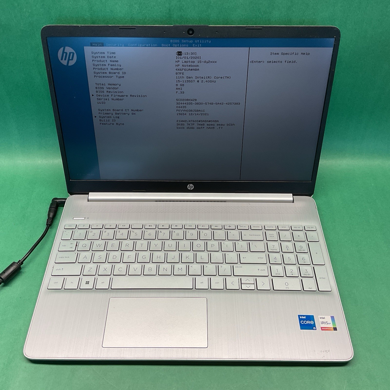 HP 15″ Laptop – i5-1135G7 15-dy2024nr – Powers On – NO HARD DRIVE- Untested