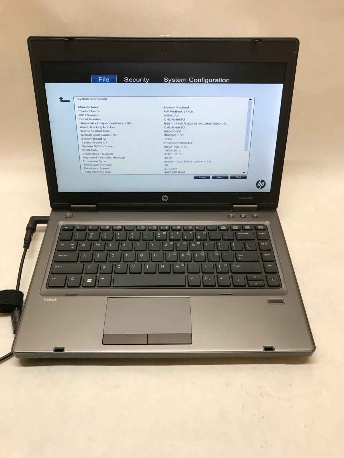 HP ProBook 6470b 14″ Intel i5-3340M 4GB RAM NO HDD/OS For Parts *READ* AS IS -DW